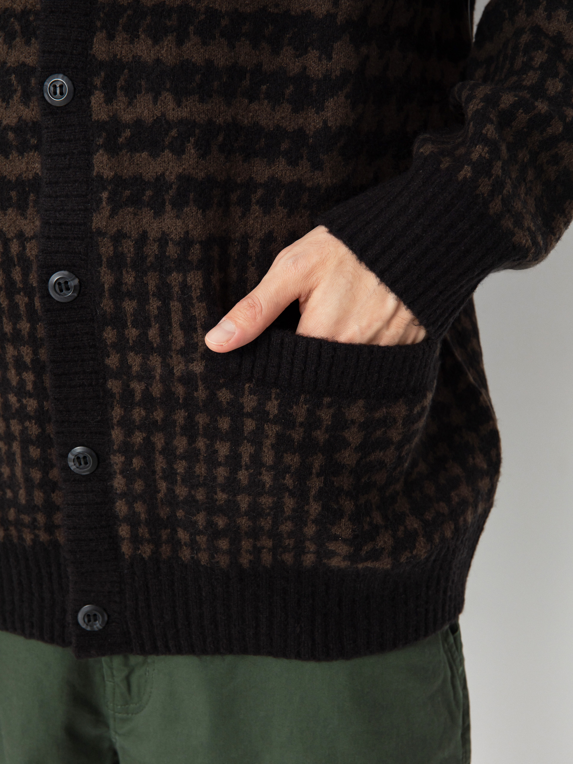 Pulóver Vans Houndstooth Cardigan (black/turkish coffee)
