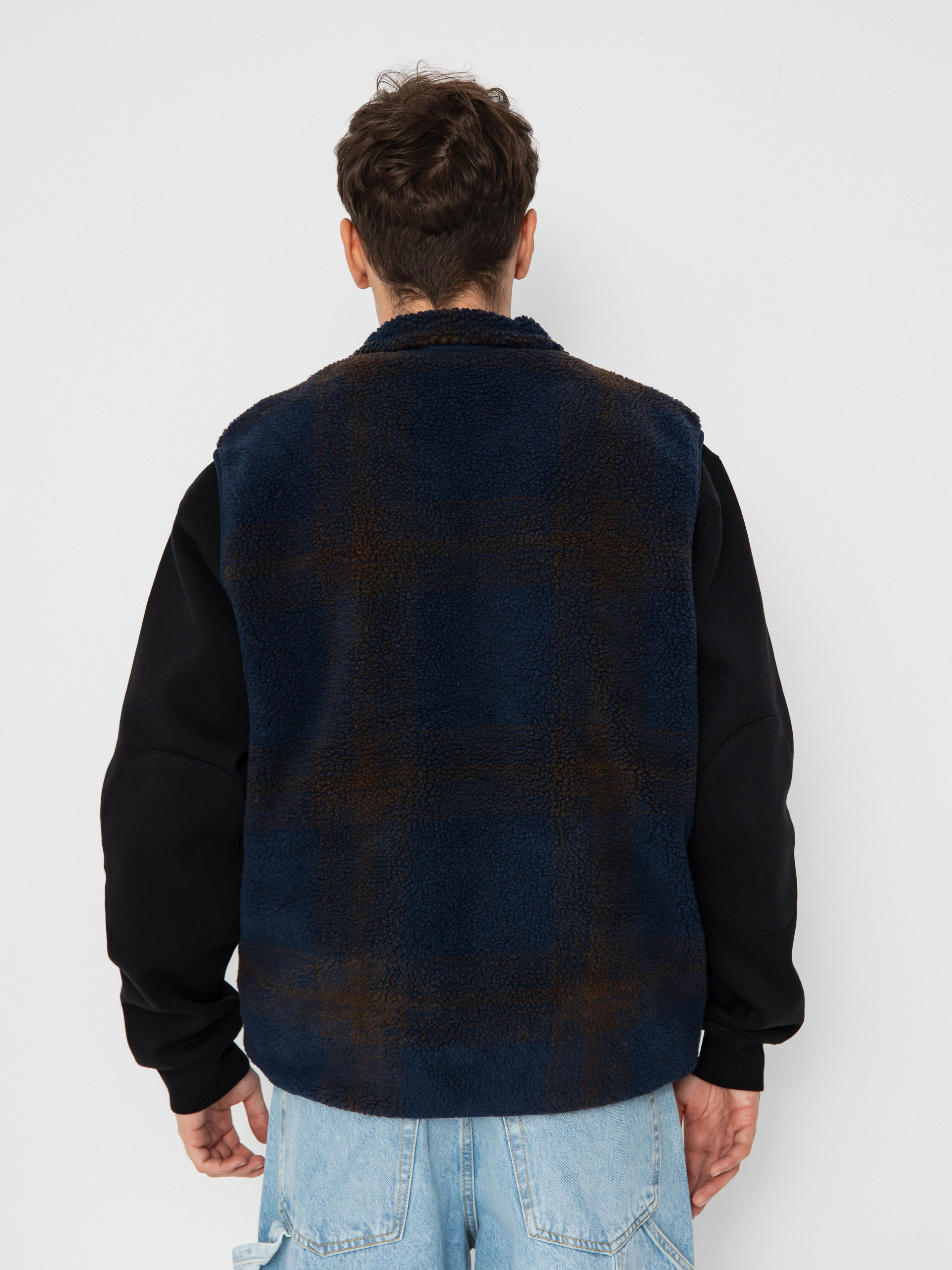 Mellény Element Lake Vest Sherpa (eclipse navy/java plaid)