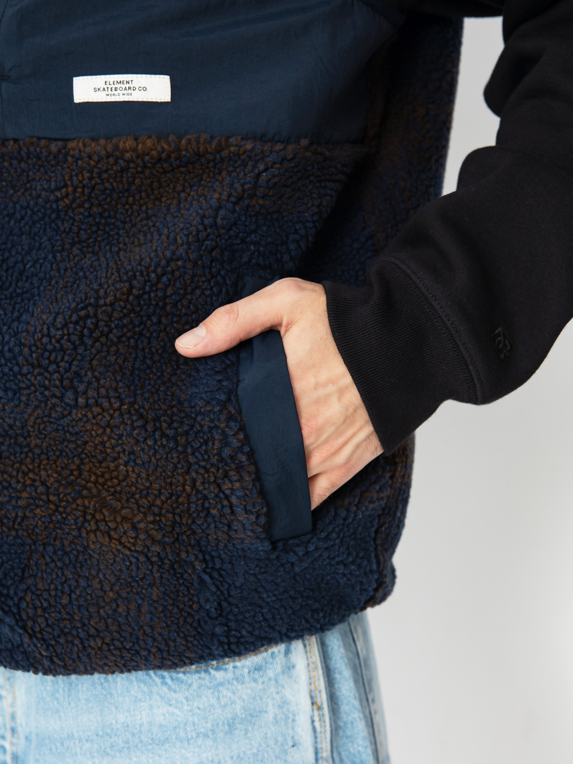 Mellény Element Lake Vest Sherpa (eclipse navy/java plaid)