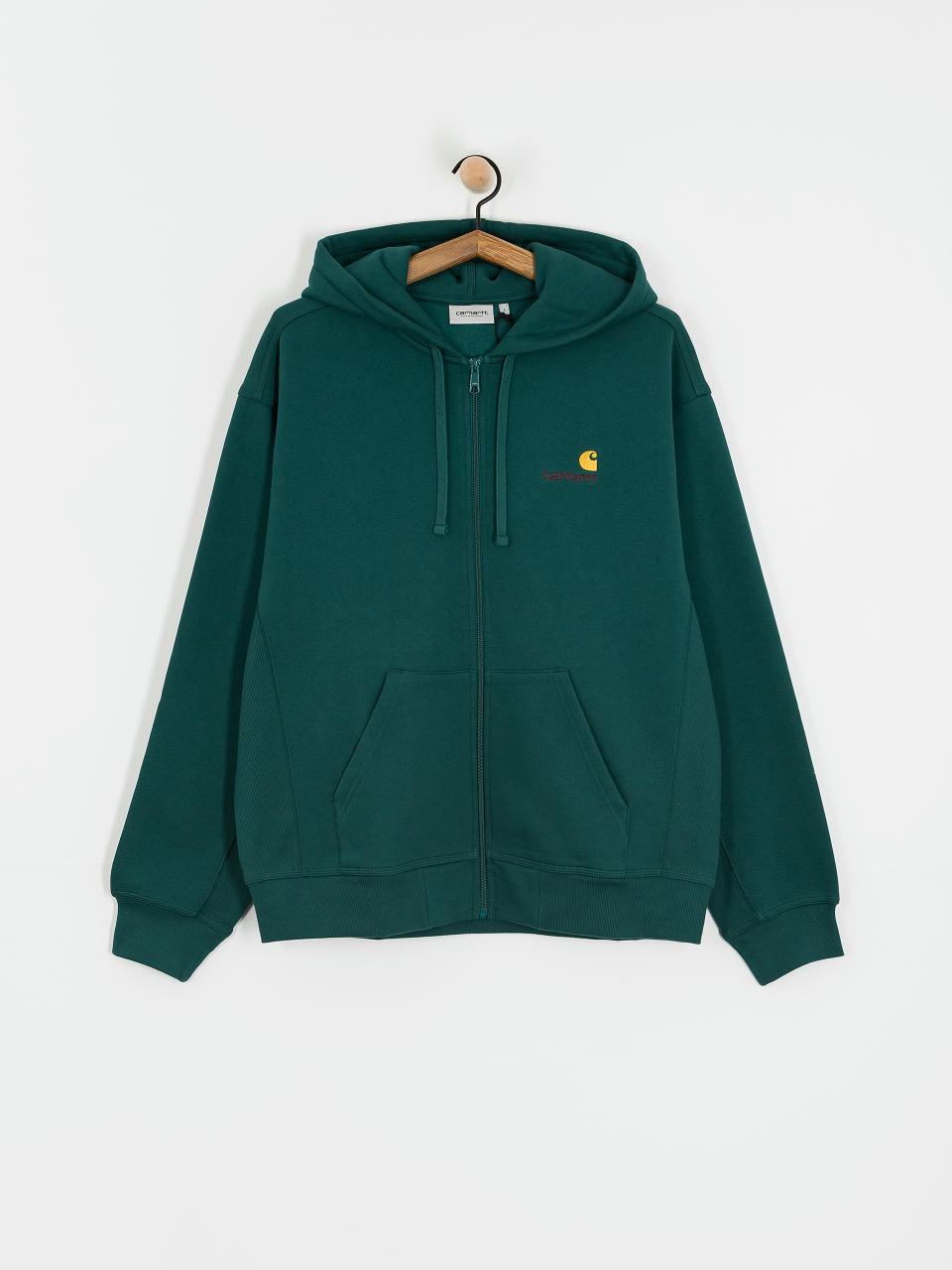 Kapucnis pulóver Carhartt WIP American Script ZHD (malachite)