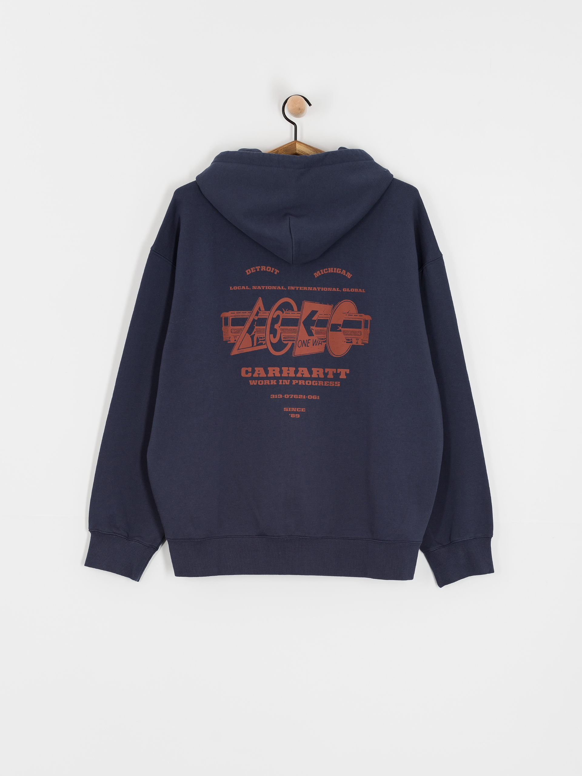 Kapucnis pulóver Carhartt WIP Runaway ZHD (blue/vermillion)