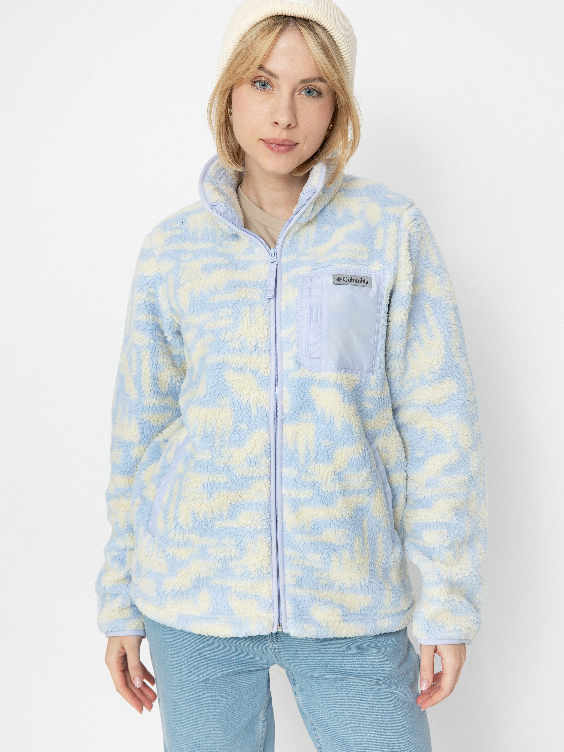 Polár pulóver Columbia West Bend Print Full Zip II Wmn (snowdrift highl)