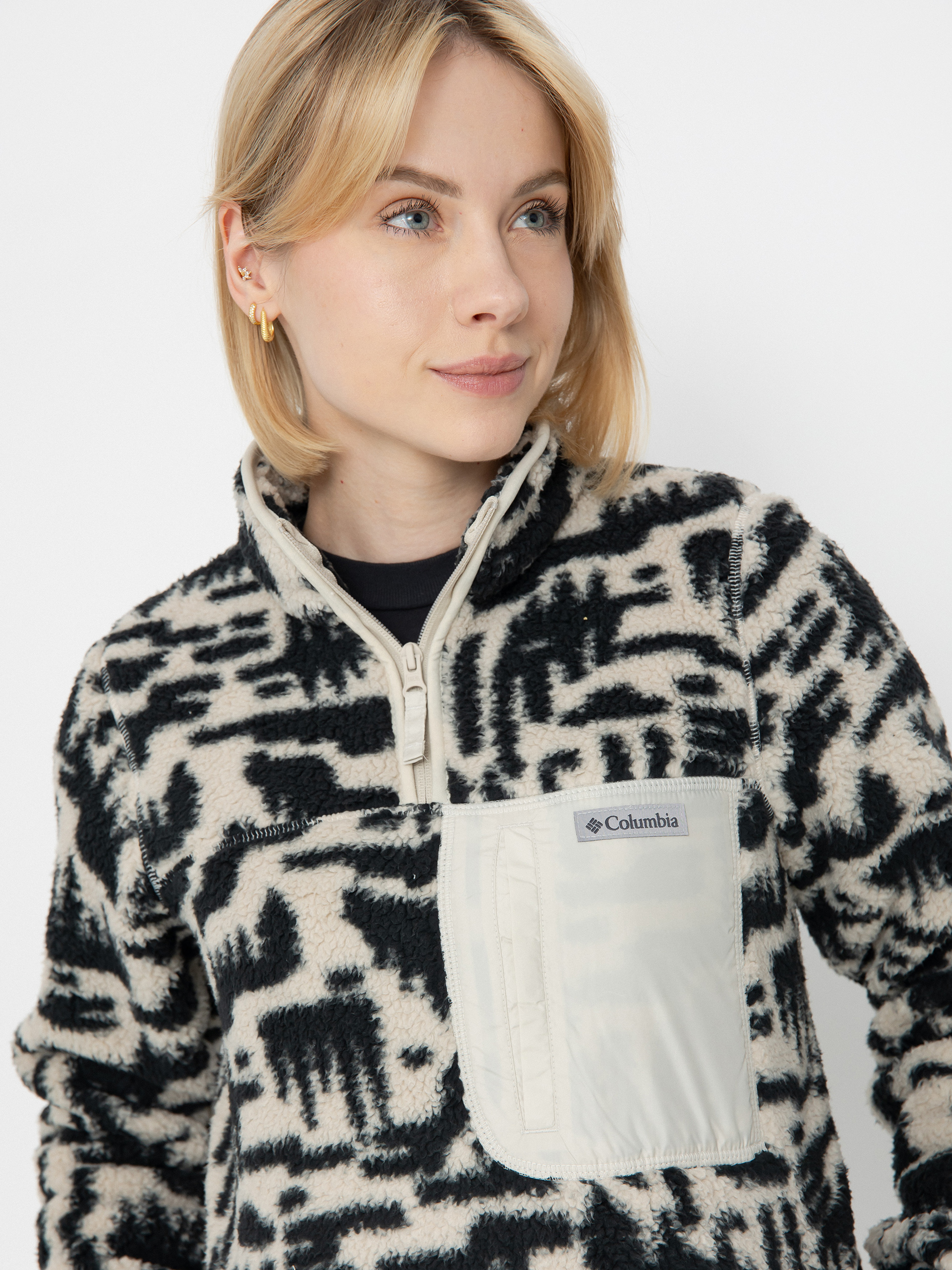 Női Polár pulóver Columbia West Bend 1/4 Zip II (dark stone high)