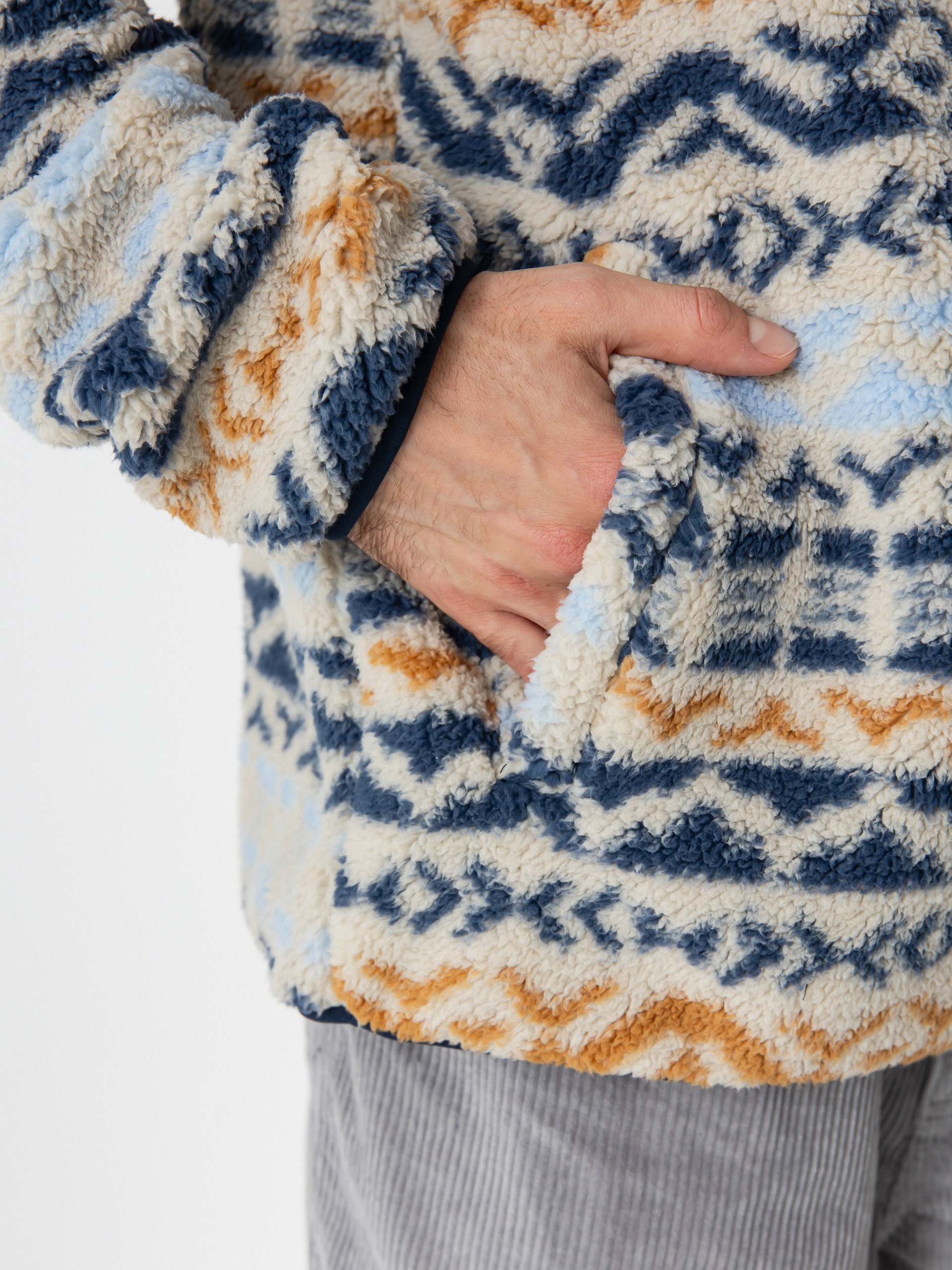 Férfi Polár pulóver Columbia Rugged Ridge Half Snap (dark stone dar)