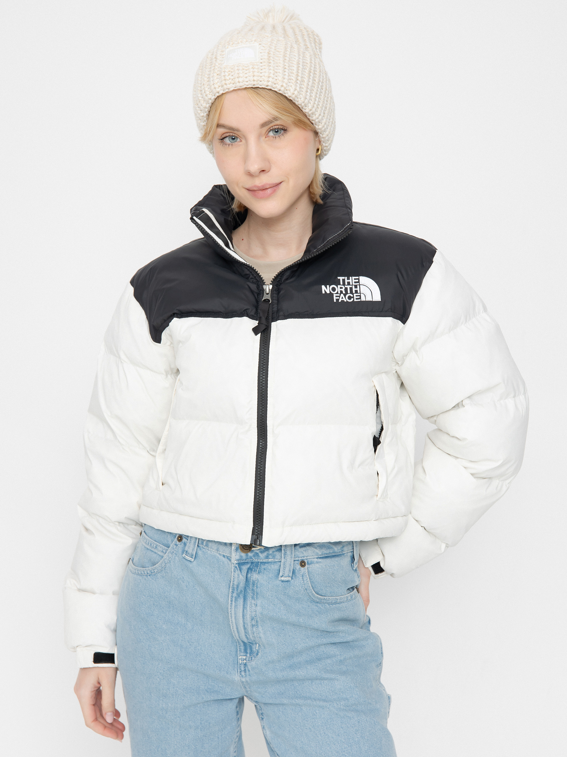 Dzseki The North Face Nuptse Short Wmn - fehér (white dune