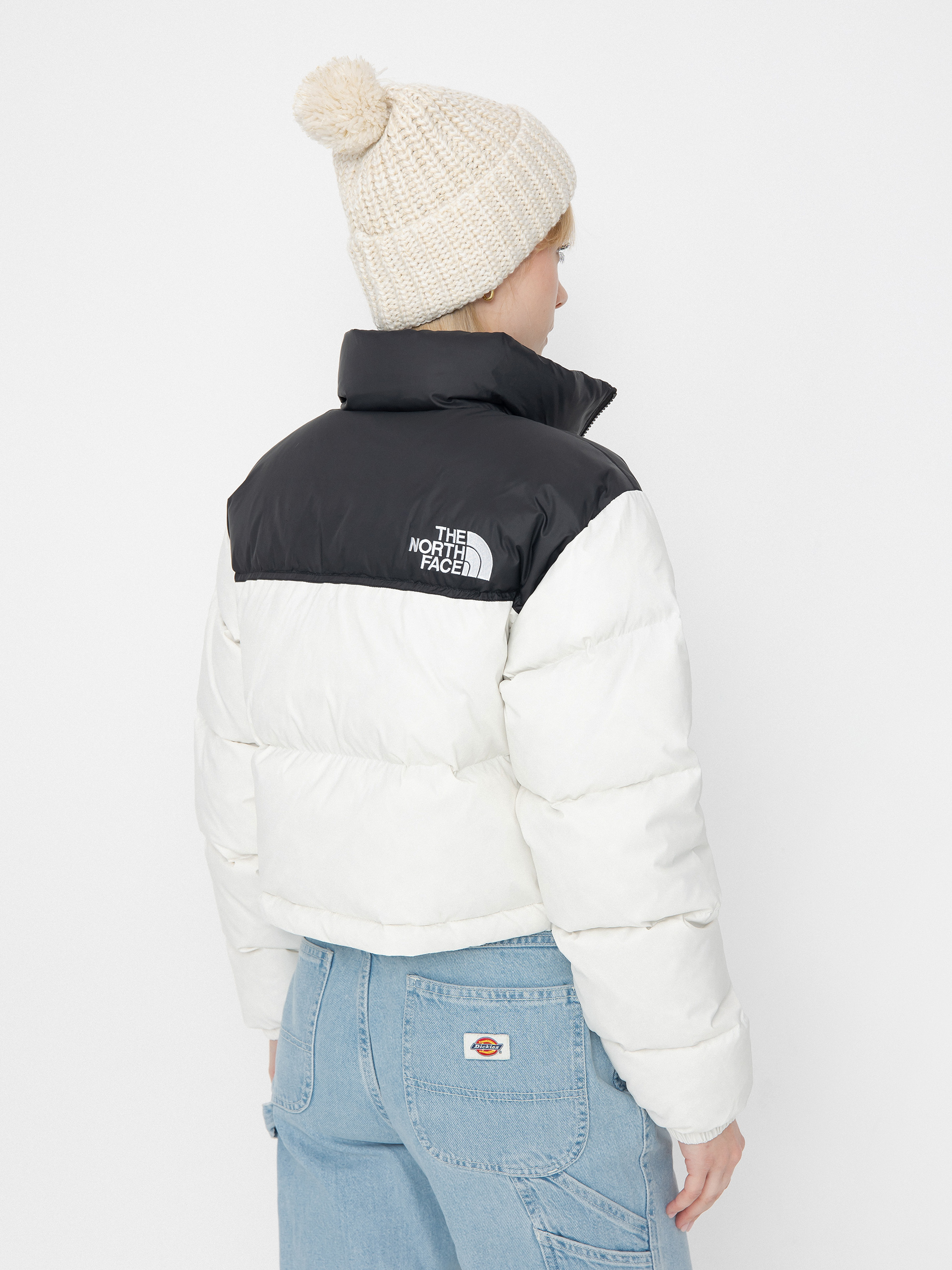 Dzseki The North Face Nuptse Short Wmn (white dune/tnf black)
