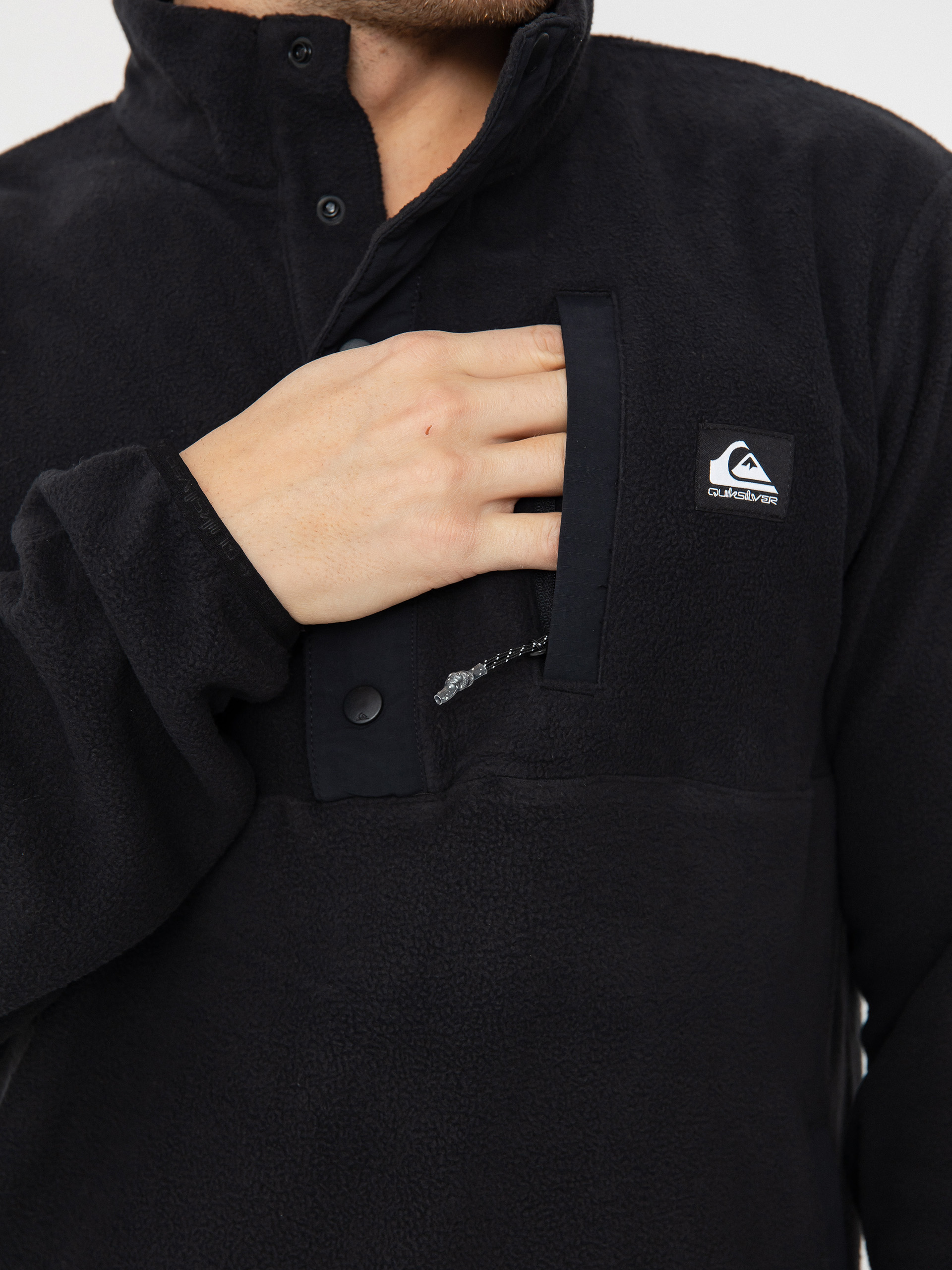 Férfi Polár pulóver Quiksilver No Destination 2 Half Snap (black)