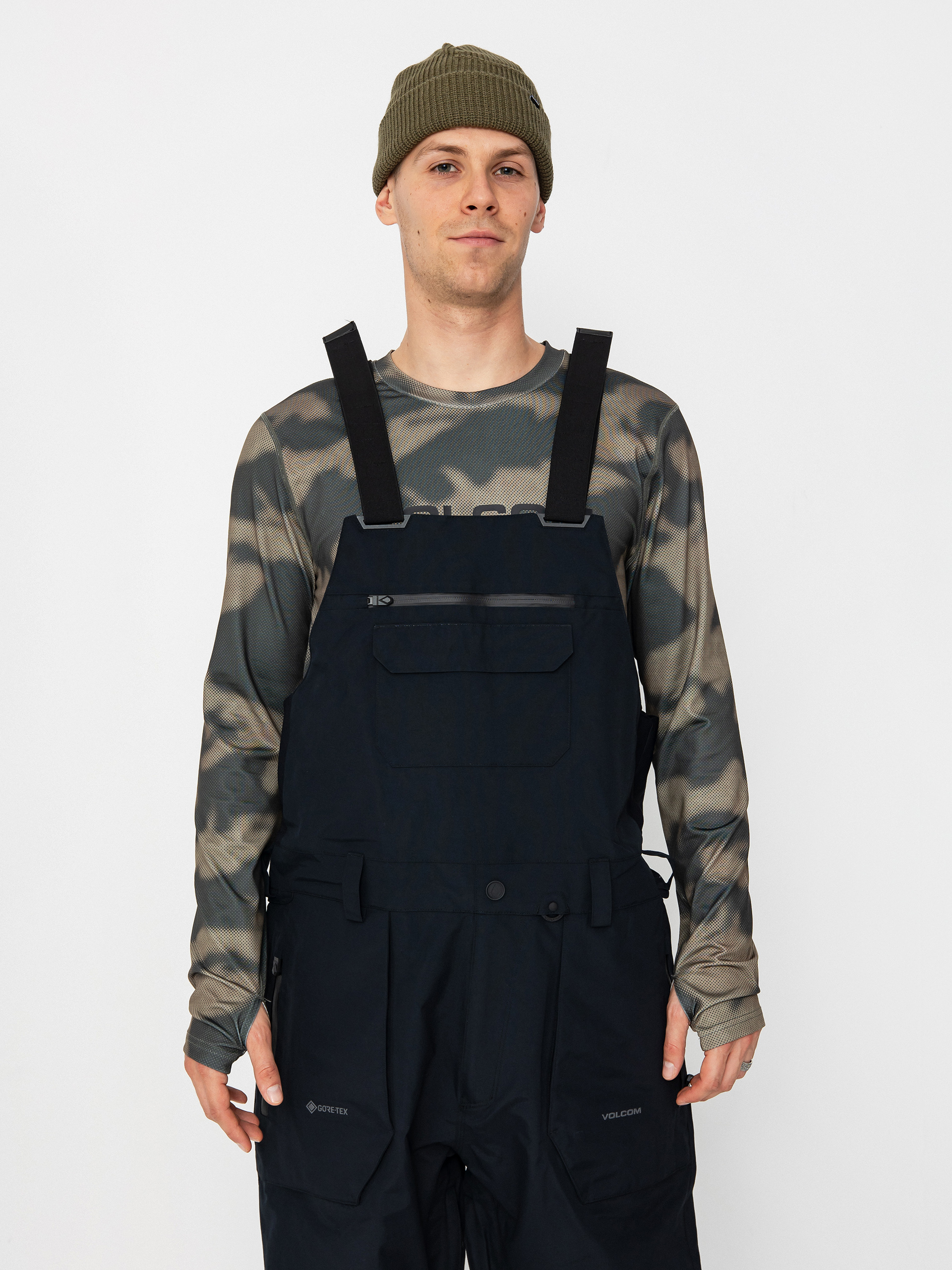 Férfi Snowboard nadrág Volcom Rain Gore Tex Bib Overall (black)