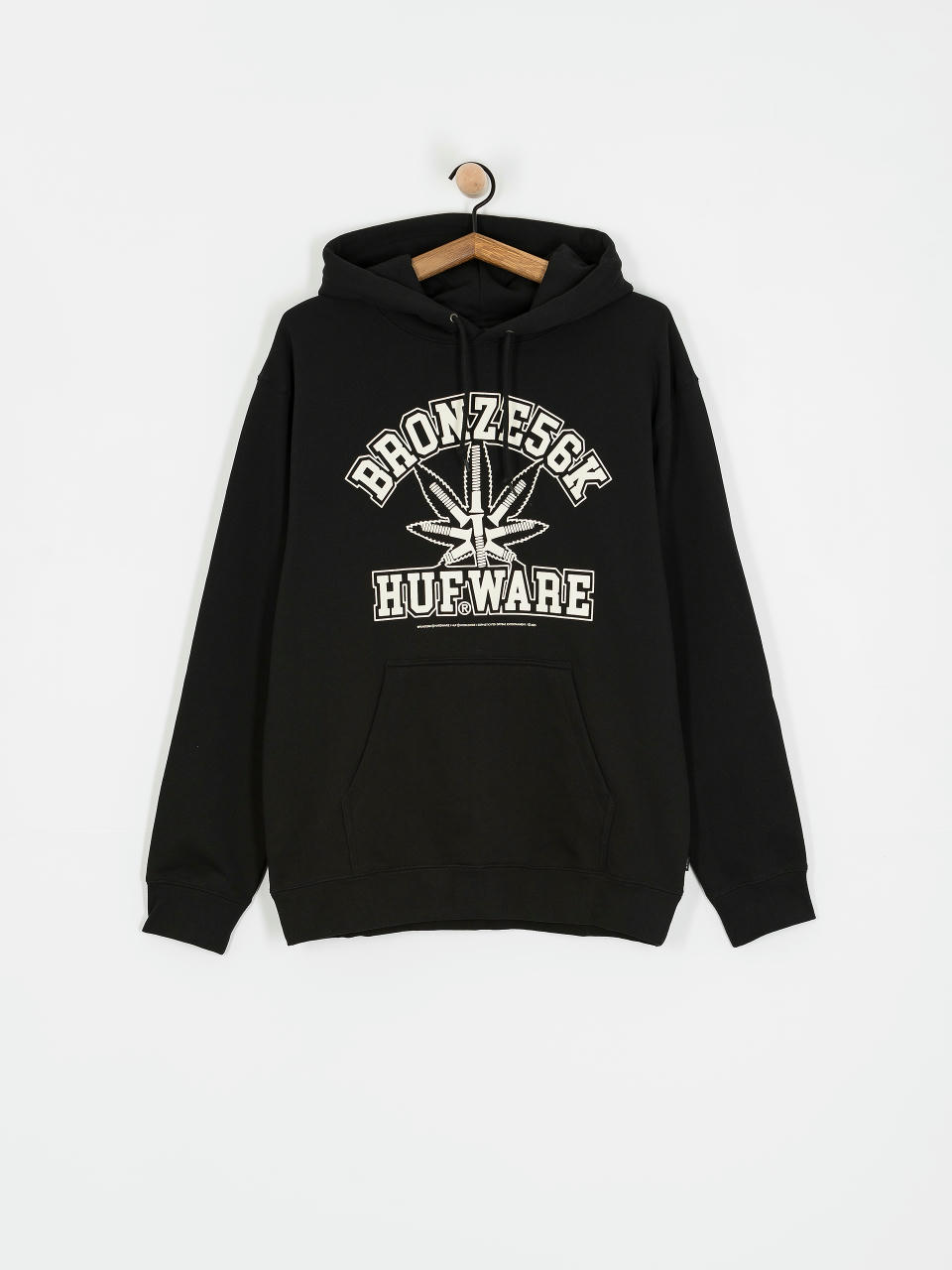 Kapucnis pulóver HUF X Bronze Plantware HD (black)