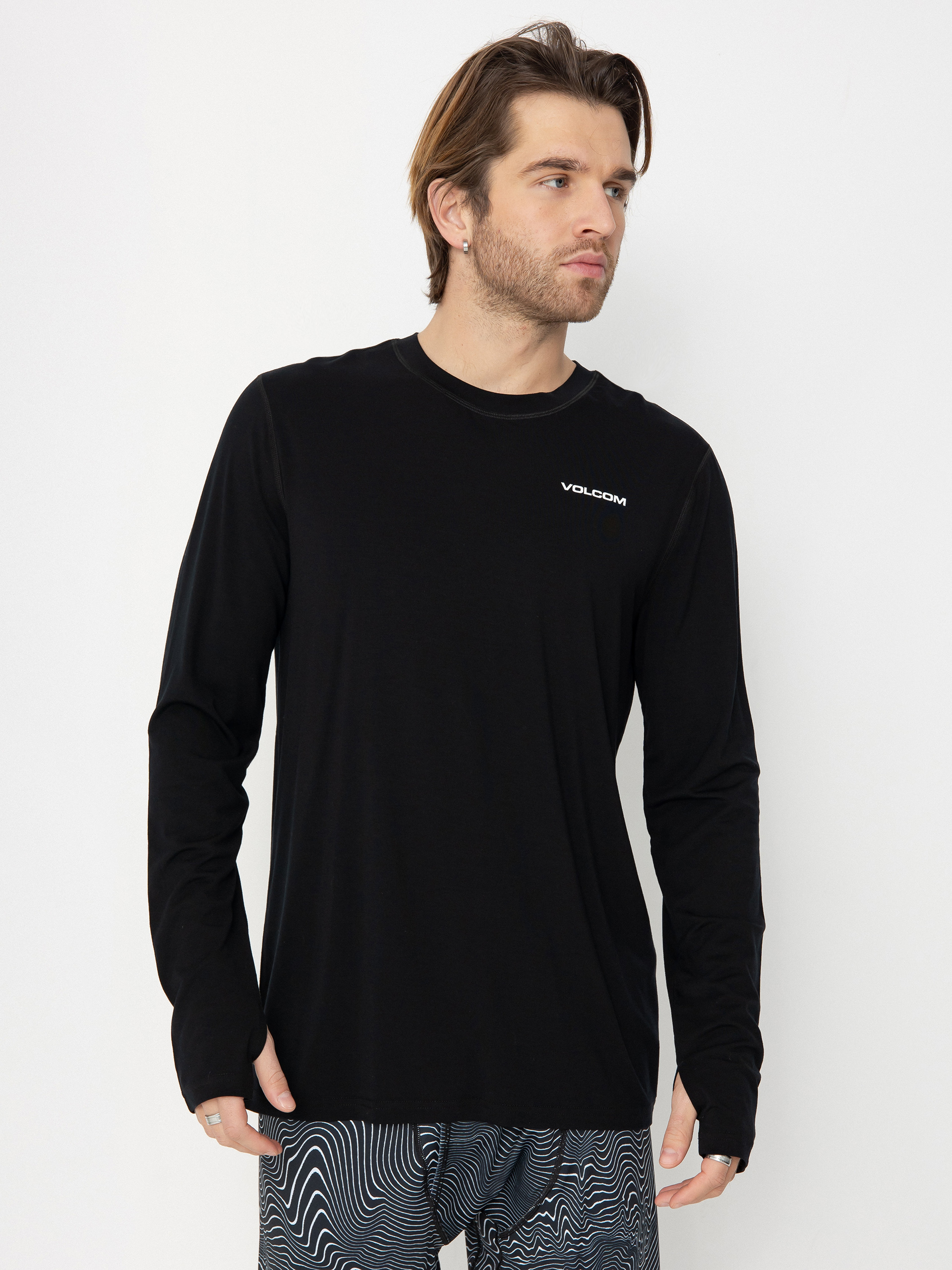 Hosszú ujjú felső Volcom M Merino Blend Crew (black)