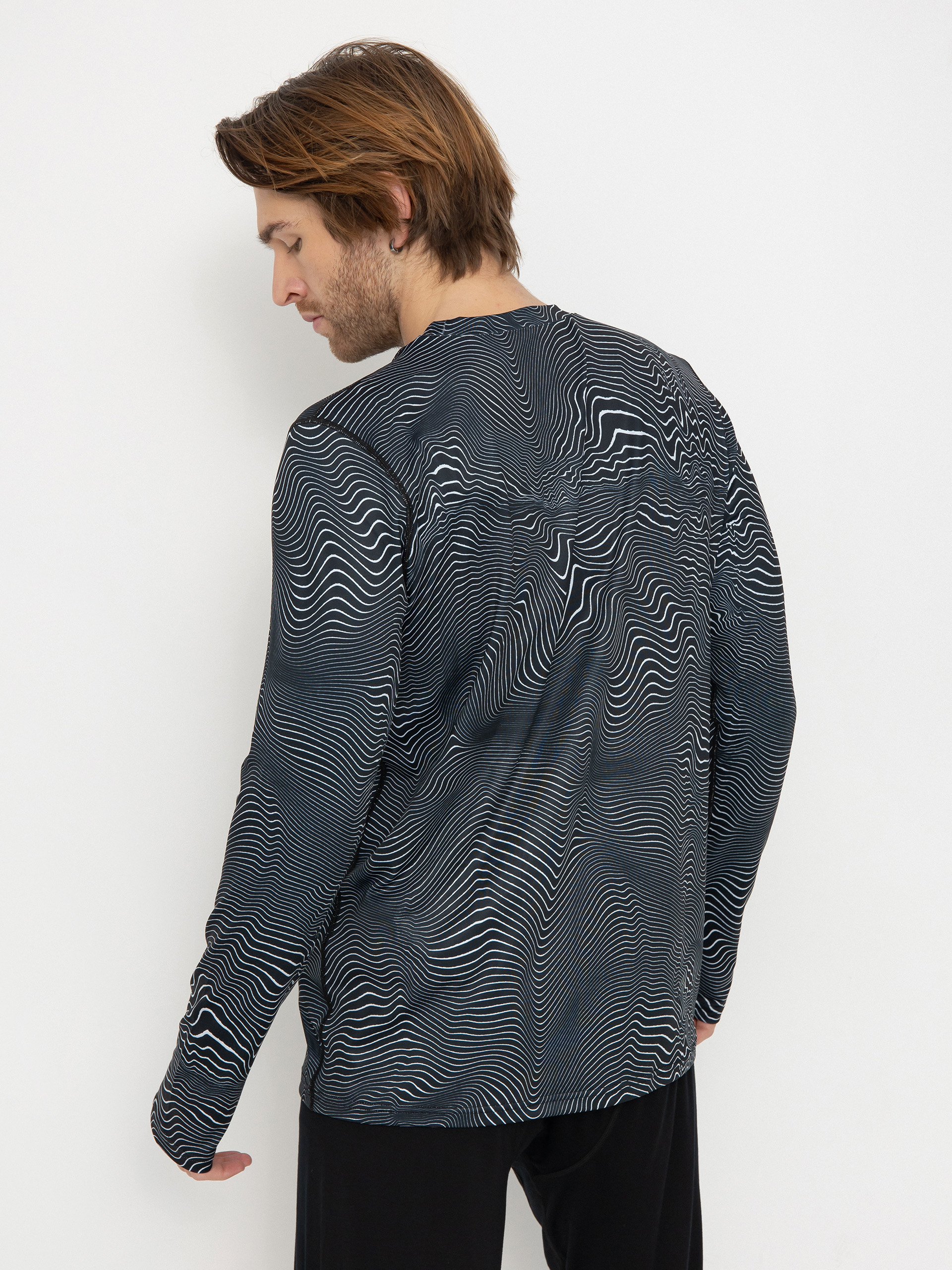 Férfi Hosszú ujjú felső Volcom M V Science Crew (black print)