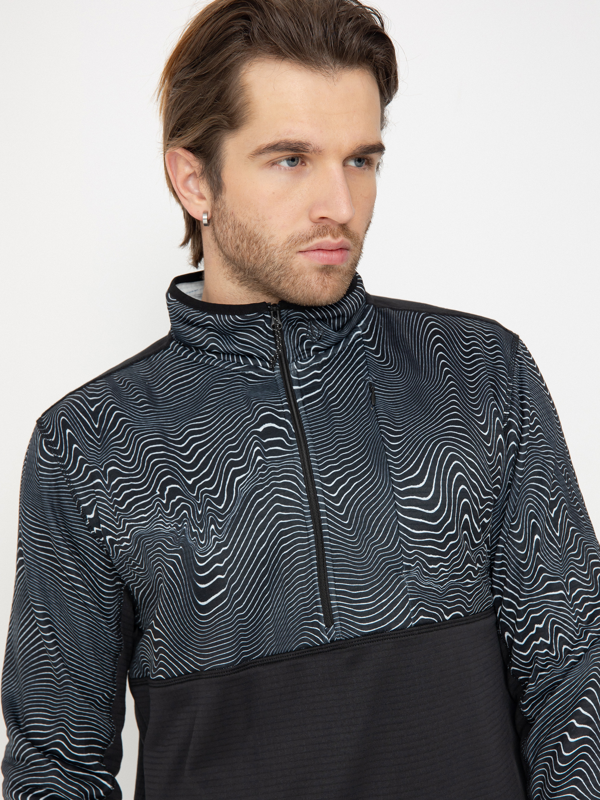 Férfi Thermo pulóver Volcom Gridlock Mock Neck (black print)