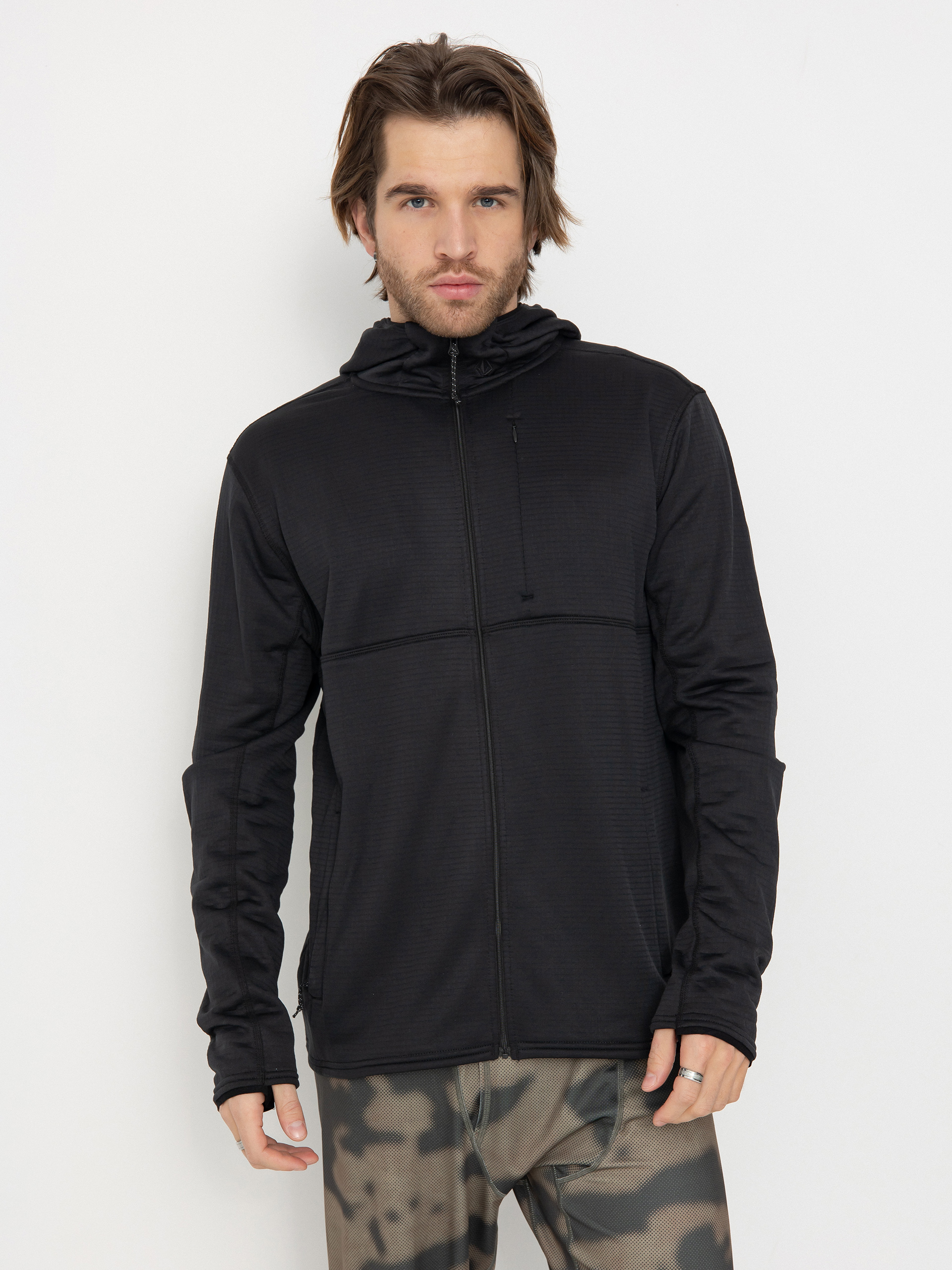 Thermo pulóver Volcom Gridlock Full Zip (black)