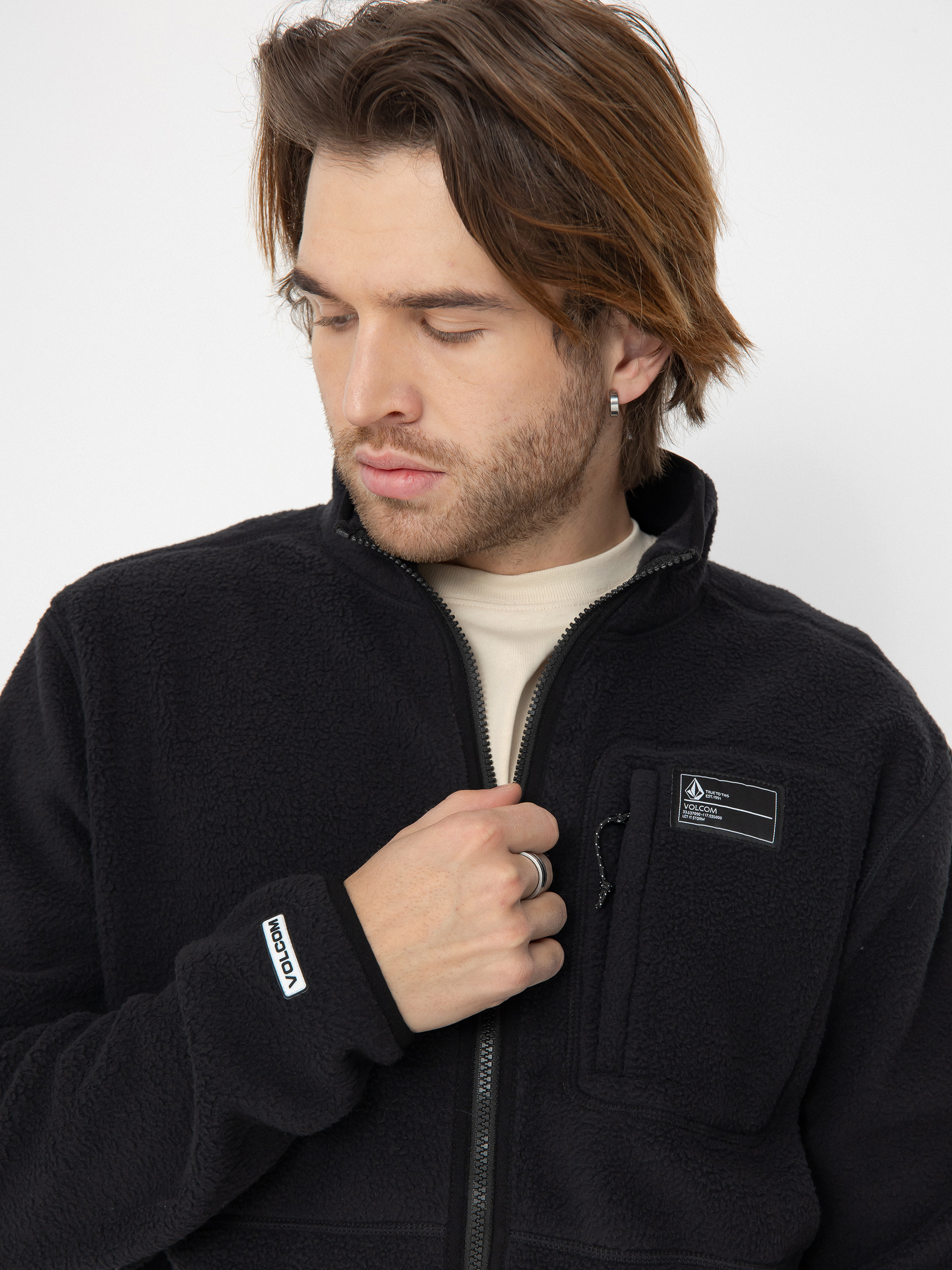 Férfi Thermo pulóver Volcom Fleecer Full Zip (black)