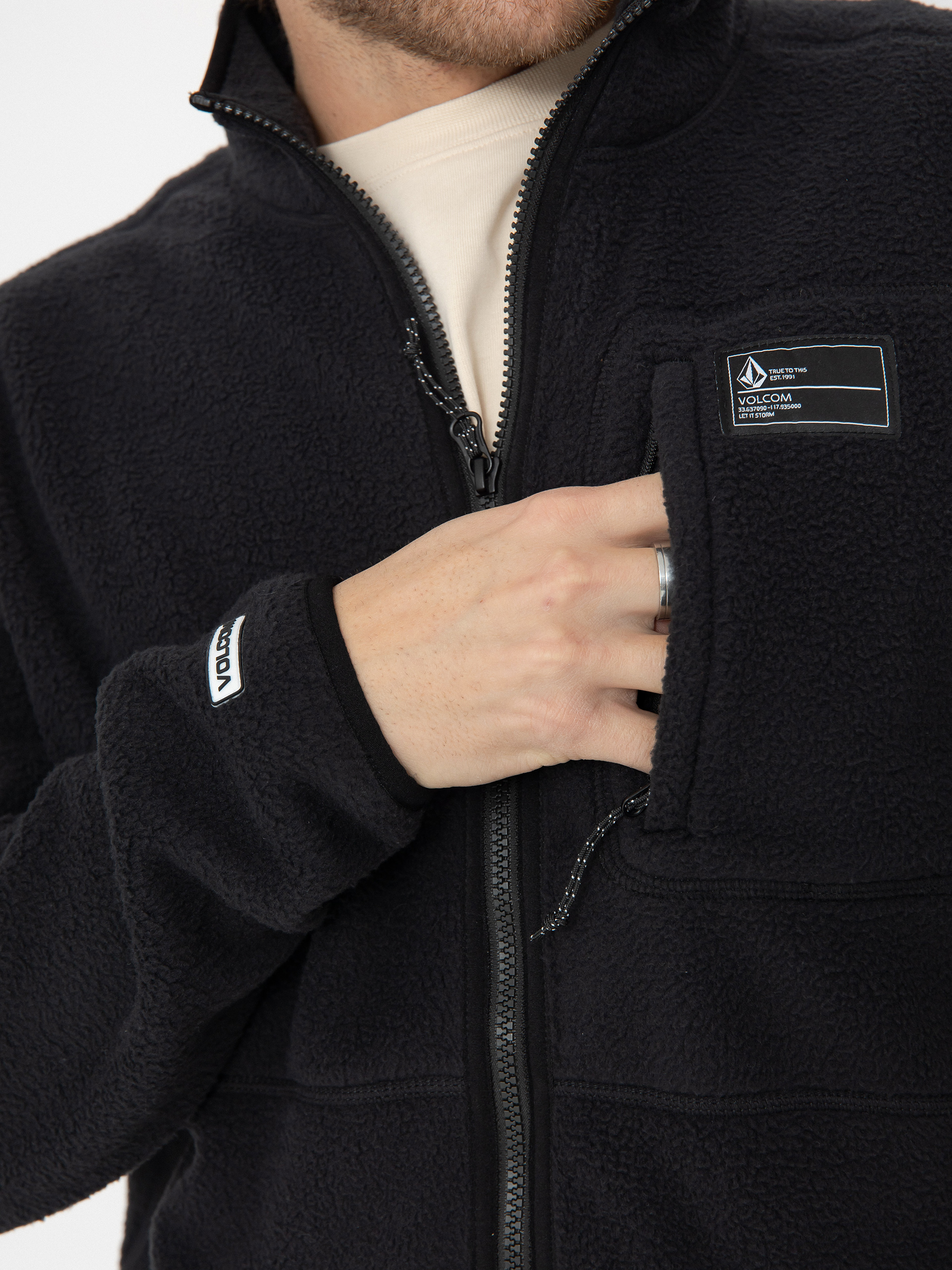 Férfi Thermo pulóver Volcom Fleecer Full Zip (black)