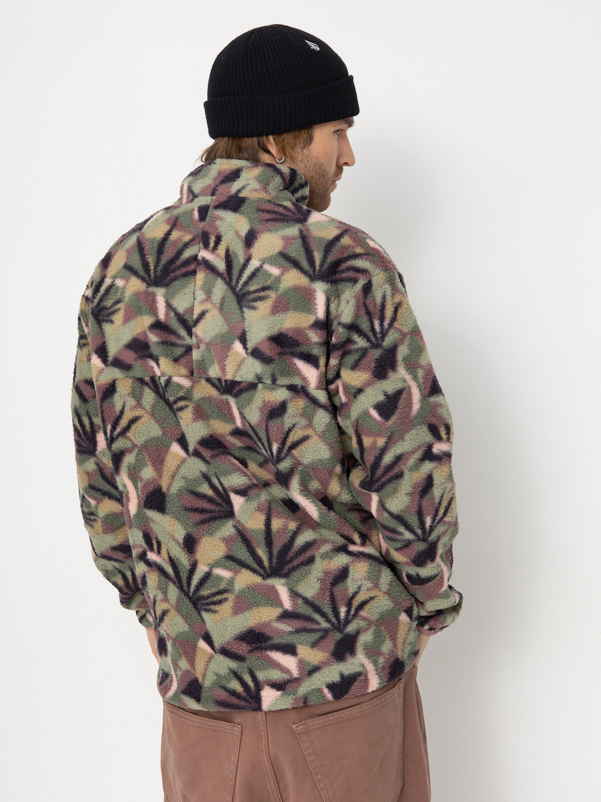 Férfi Pulóver Quiksilver Clean Coast FZ (desert sage abstract palm)