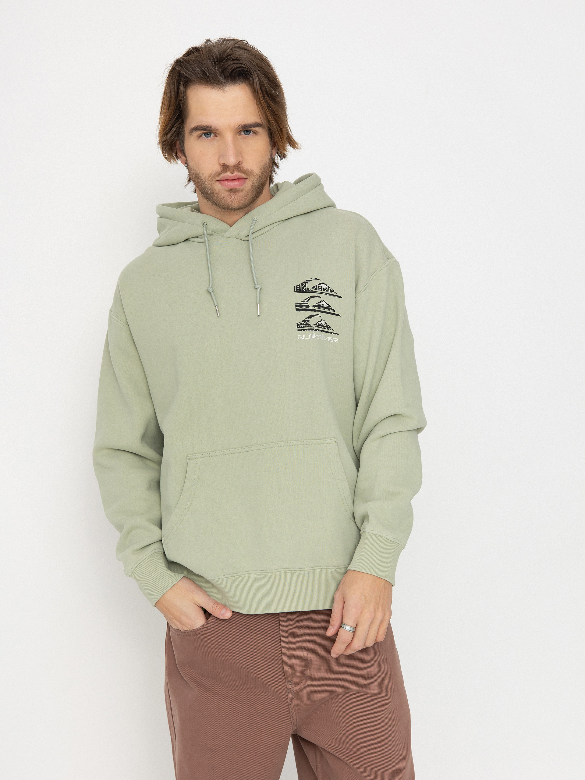 Kapucnis pulóver Quiksilver Good Hope Lake HD (desert sage)