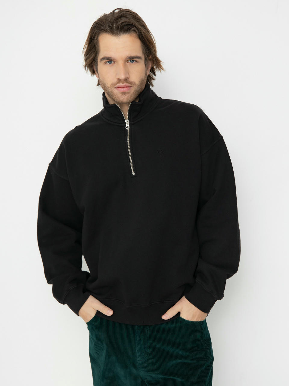 Pulóver Polar Skate Frankie Half Zip (black)