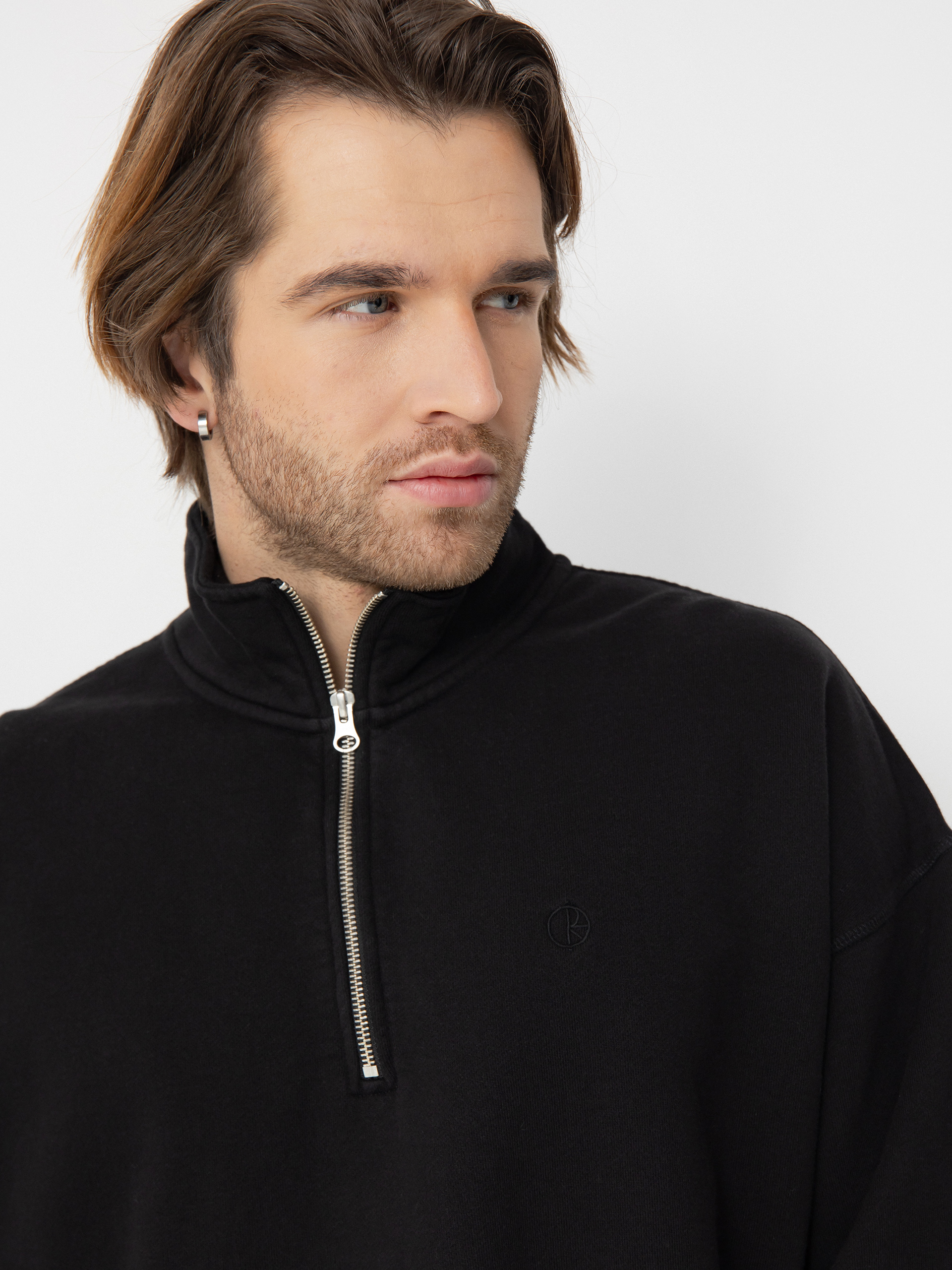 Pulóver Polar Skate Frankie Half Zip (black)
