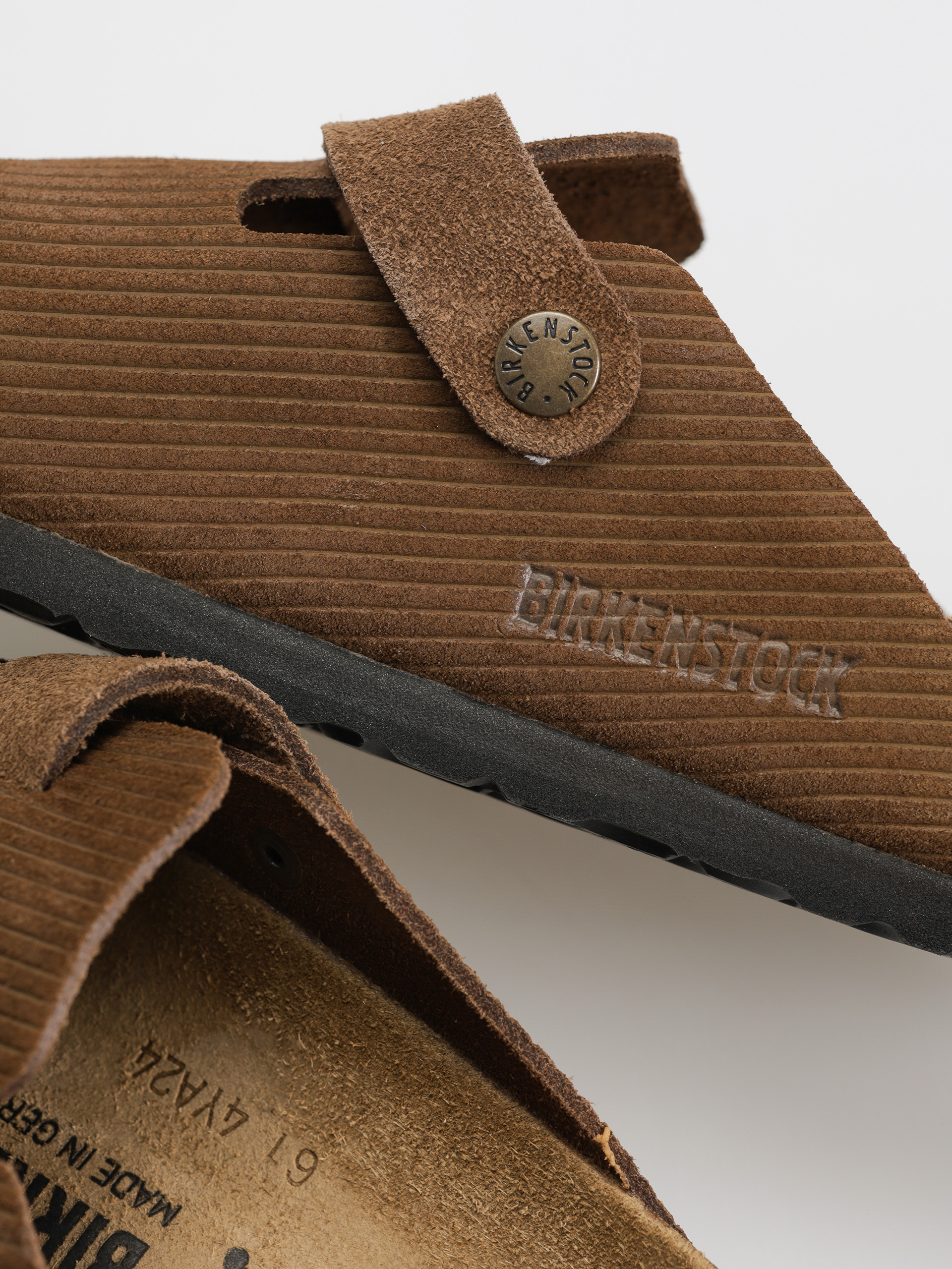 Birkenstock Boston Suede Embossed Narrow Wmn Flip-flop papucsok (corduroy dark tea)