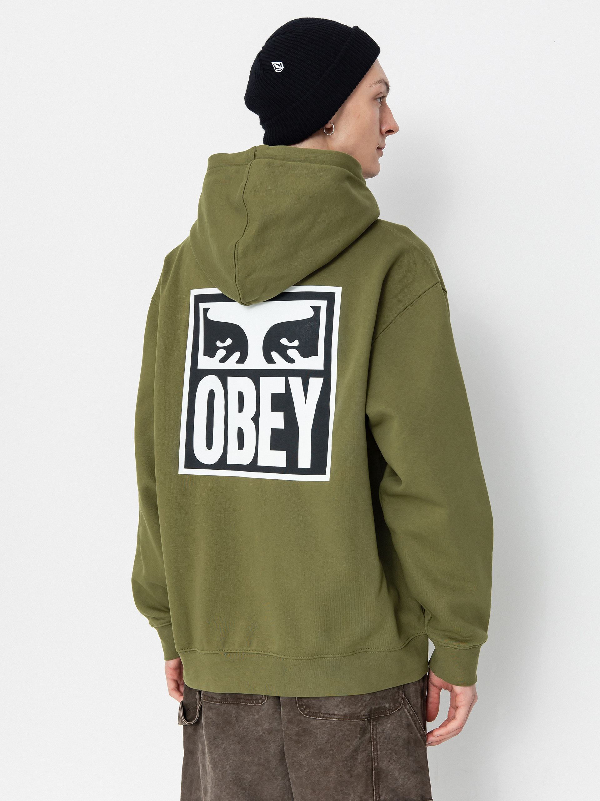 OBEY Eyes Icon HD Kapucnis pulóver (moss green)