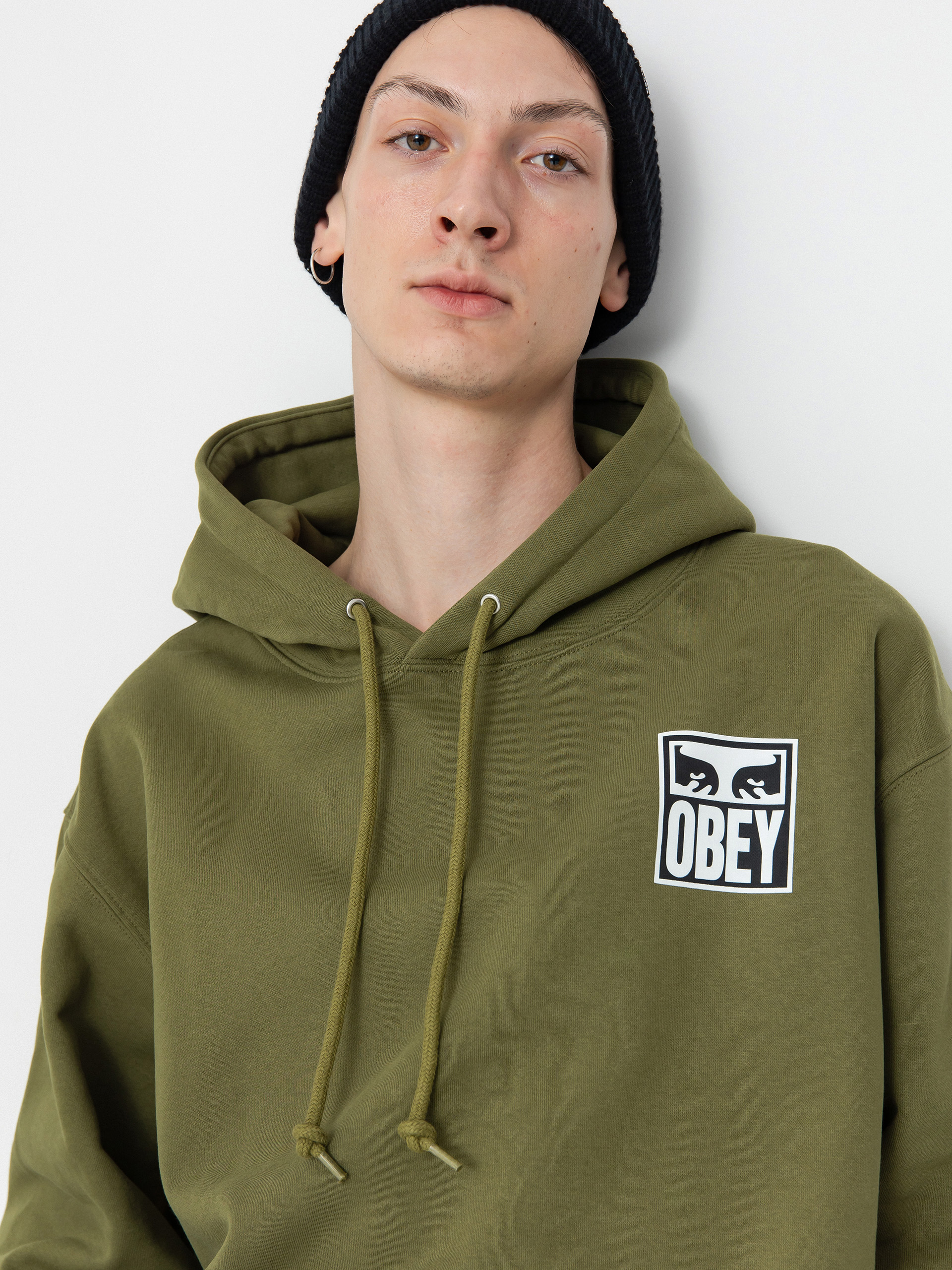 OBEY Eyes Icon HD Kapucnis pulóver (moss green)