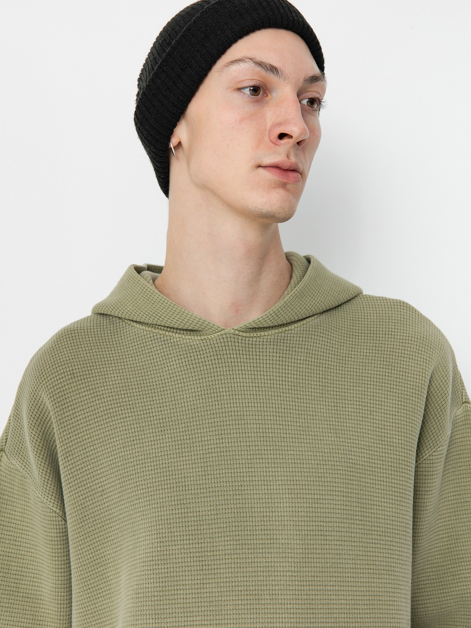 Kapucnis pulóver RVCA Dayshift Thermal HD (olive)
