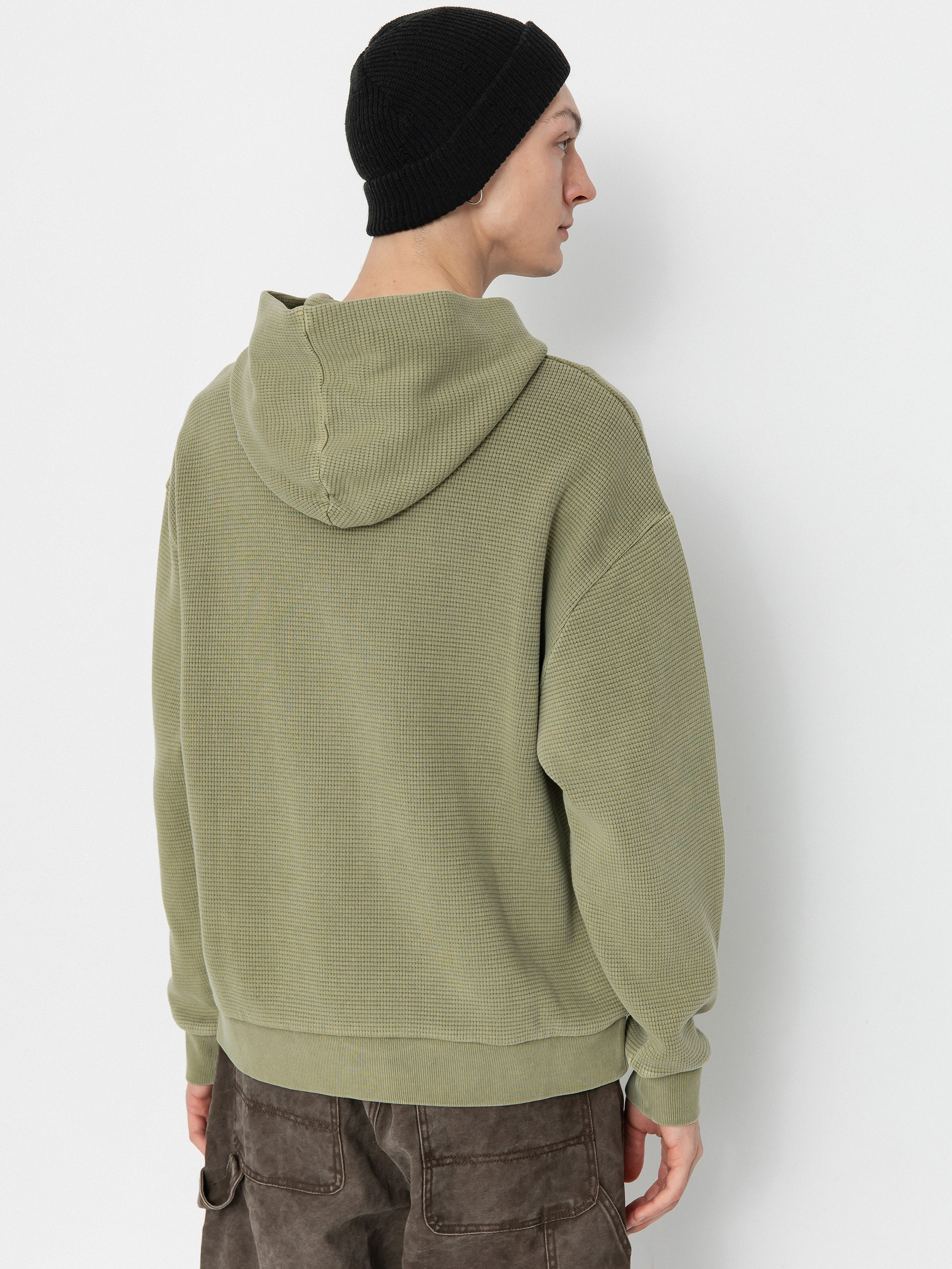 Kapucnis pulóver RVCA Dayshift Thermal HD (olive)