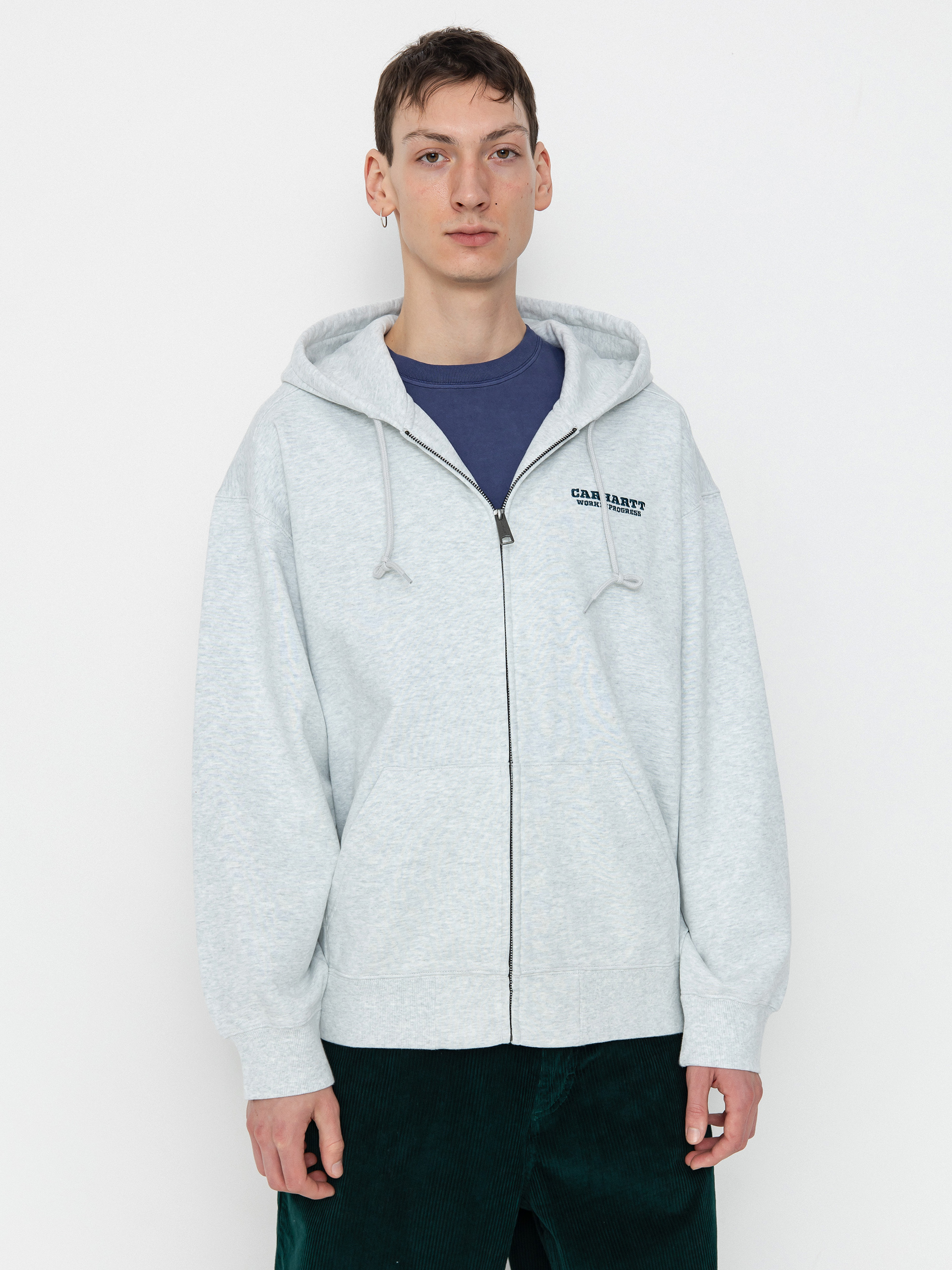 Kapucnis pulóver Carhartt WIP Runaway ZHD (ash heather/malachite)