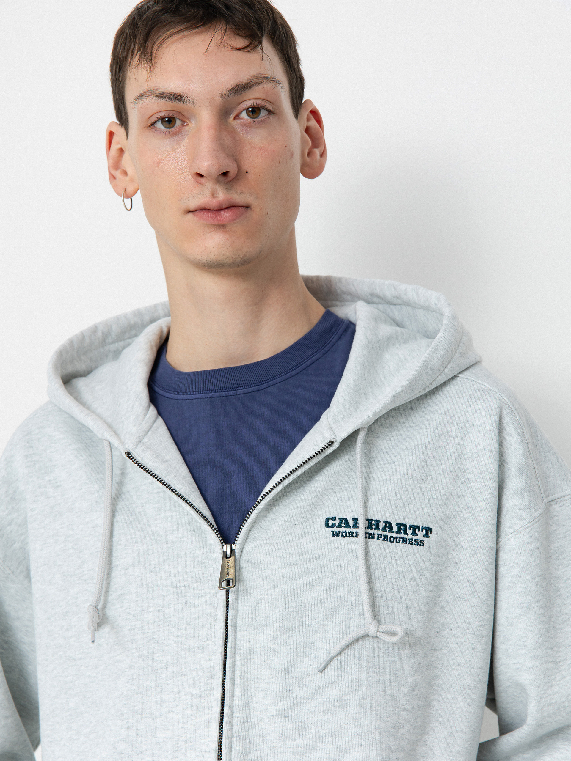 Kapucnis pulóver Carhartt WIP Runaway ZHD (ash heather/malachite)