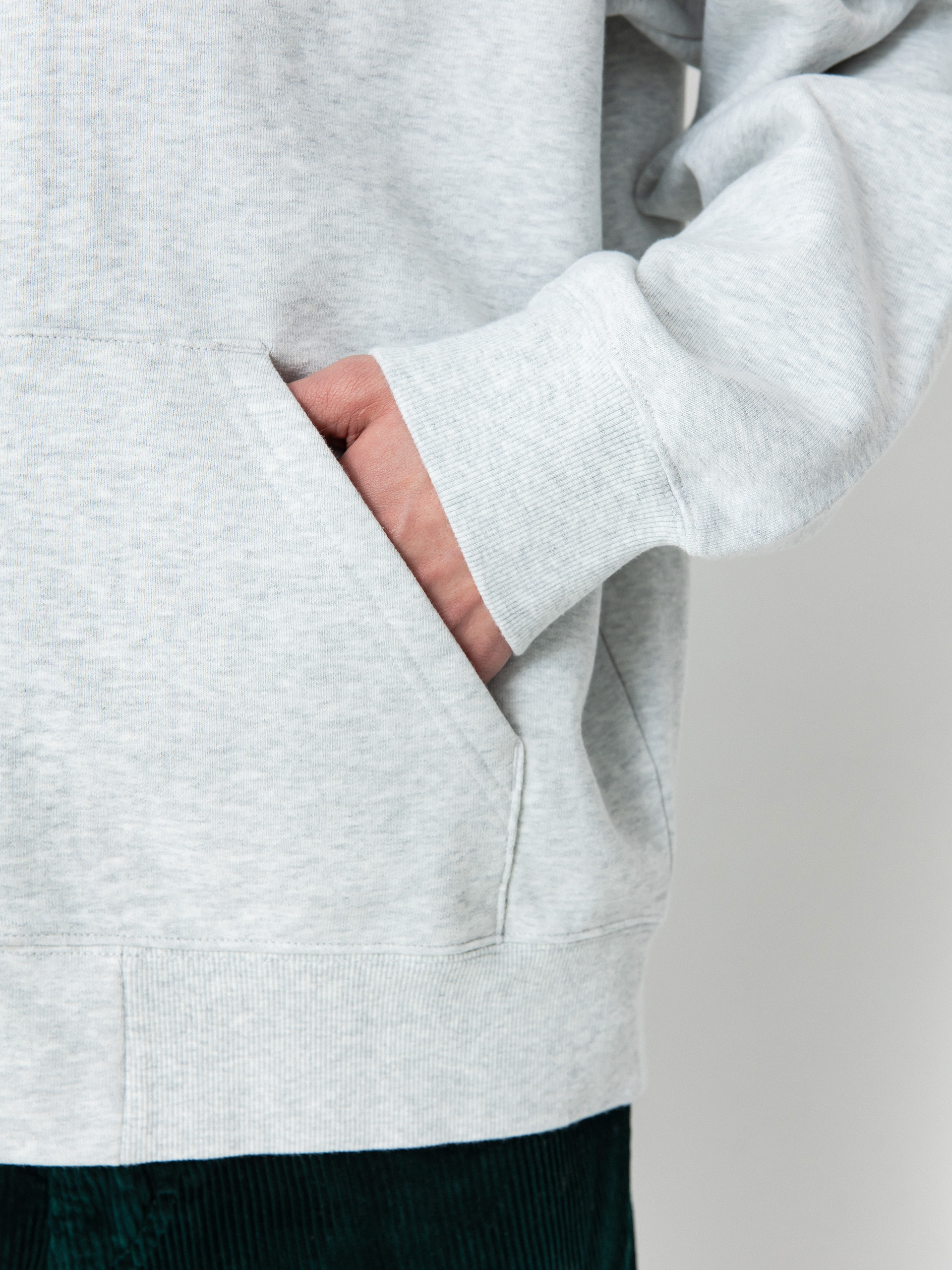 Kapucnis pulóver Carhartt WIP Runaway ZHD (ash heather/malachite)