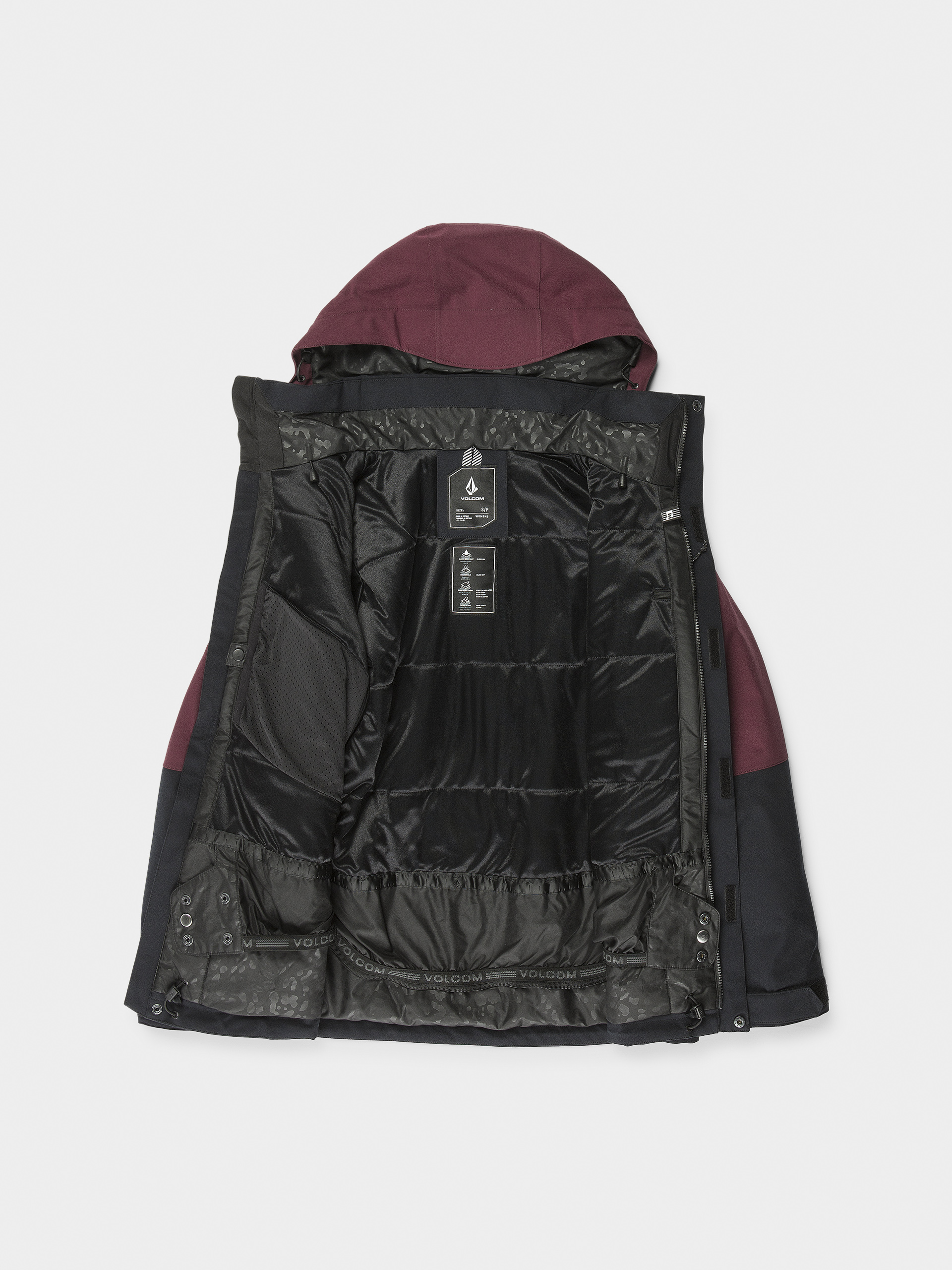 Női Snowboard dzseki Volcom Shelter 3D Stretch (burgundy)