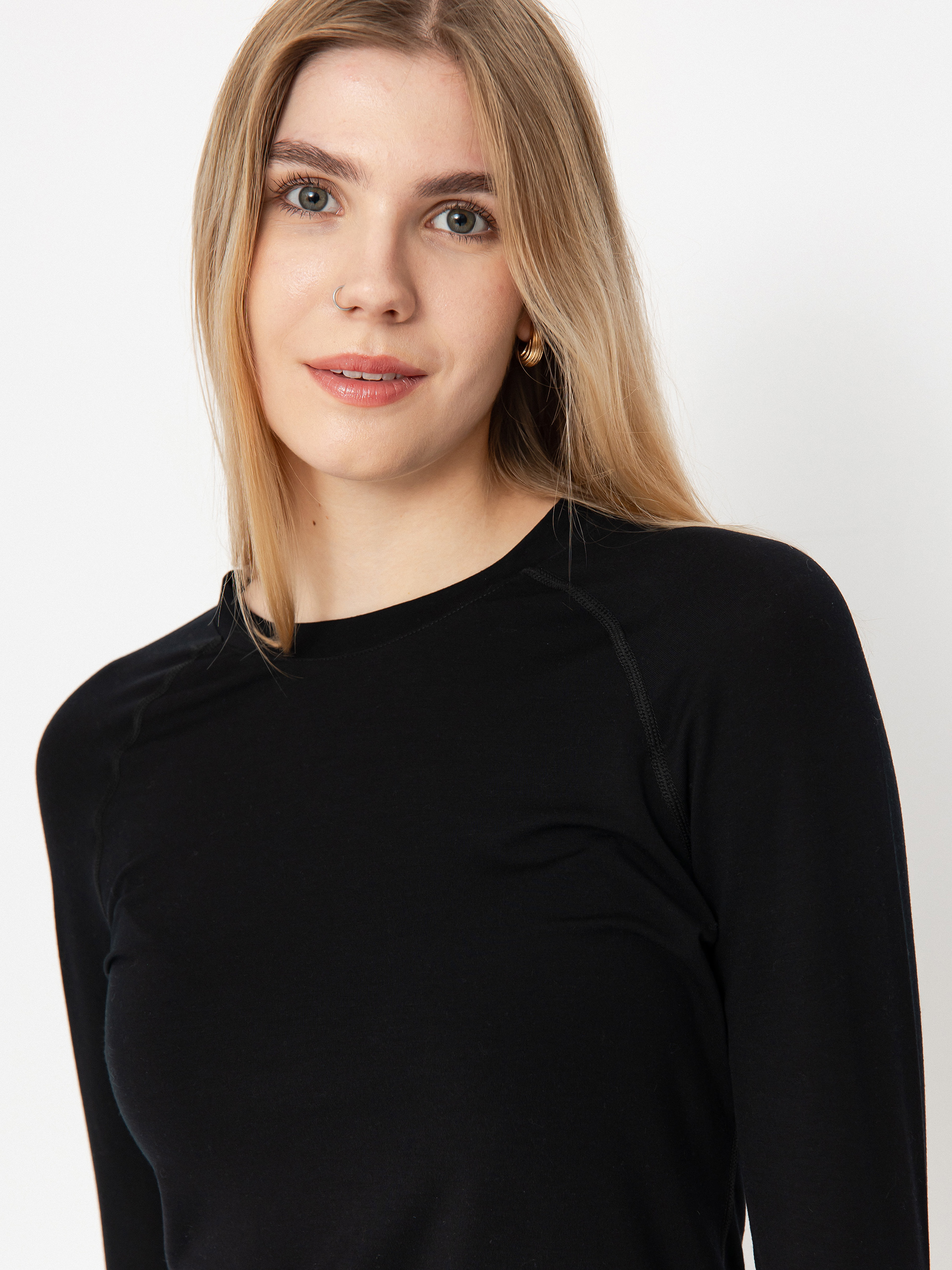 Női Hosszú ujjú felső Volcom Merino Blend Crew (black)