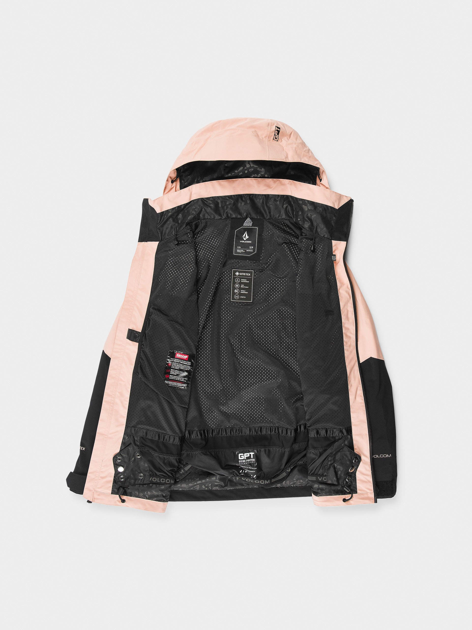 Női Snowboard dzseki Volcom At Stretch Gore Tex (coral haze)