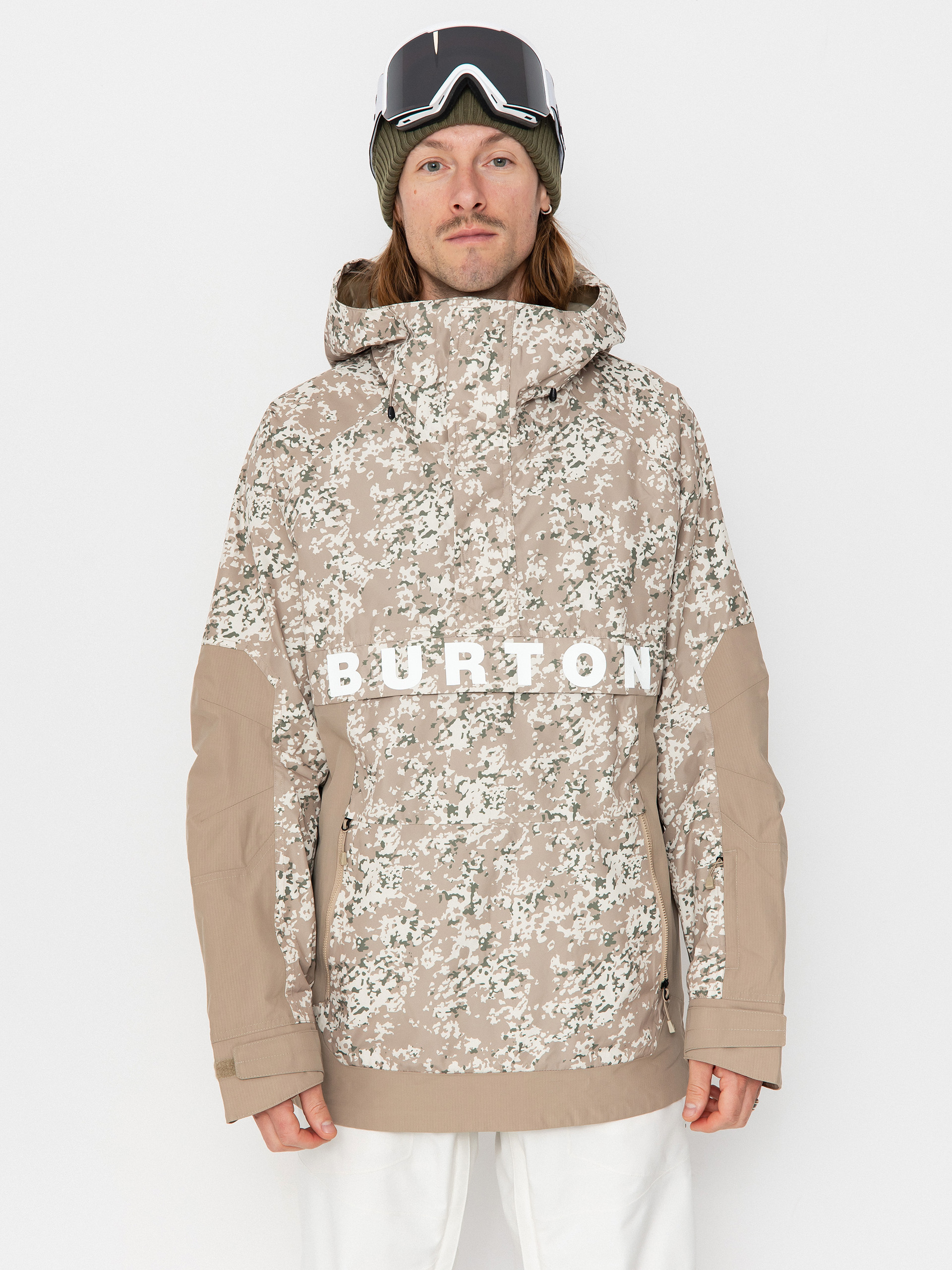 Snowboard dzseki Burton Frostner Anorak (snowfall camo/summit taupe)