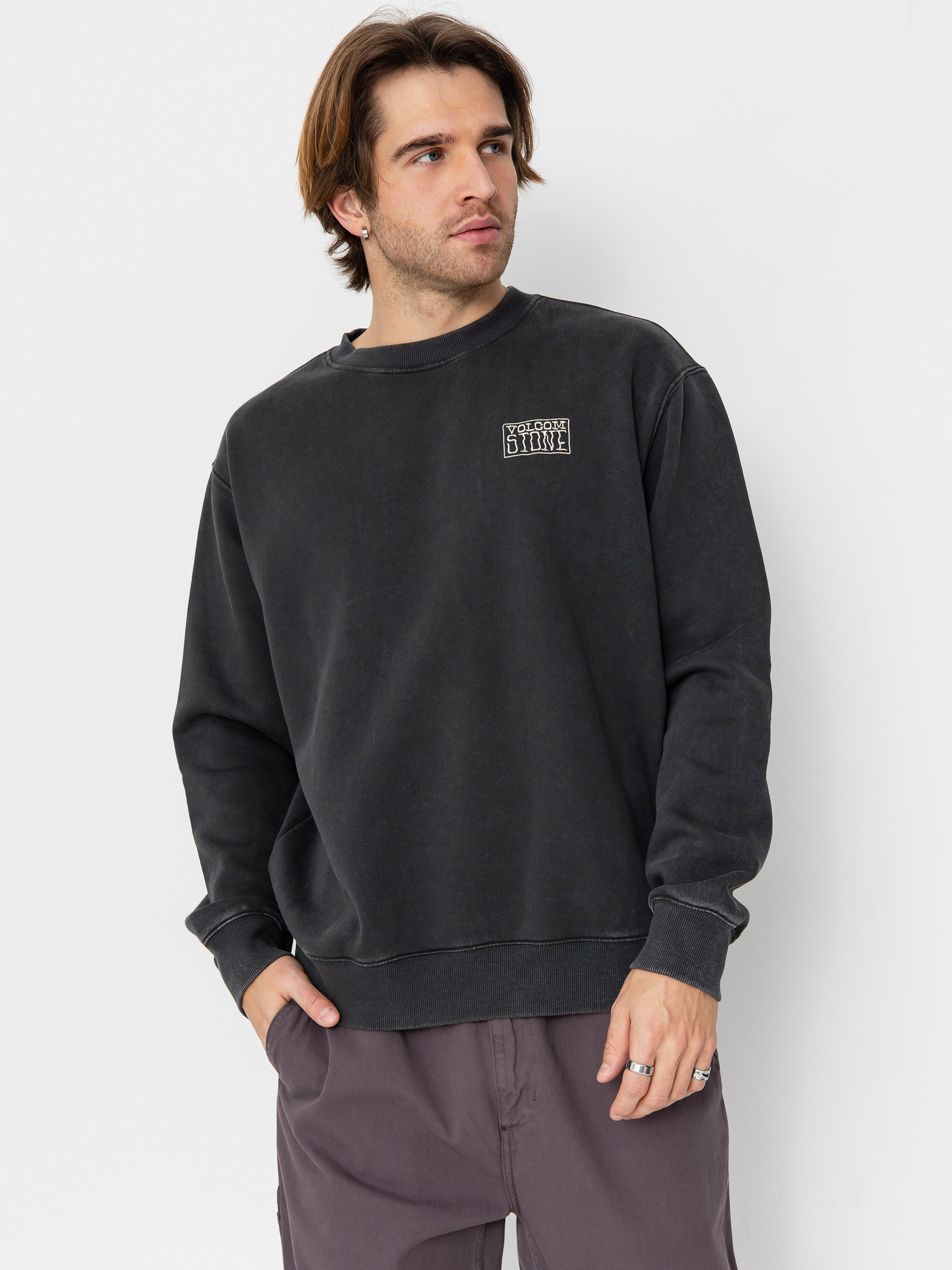 Volcom Backwash Crew Pulóver (asphalt black)