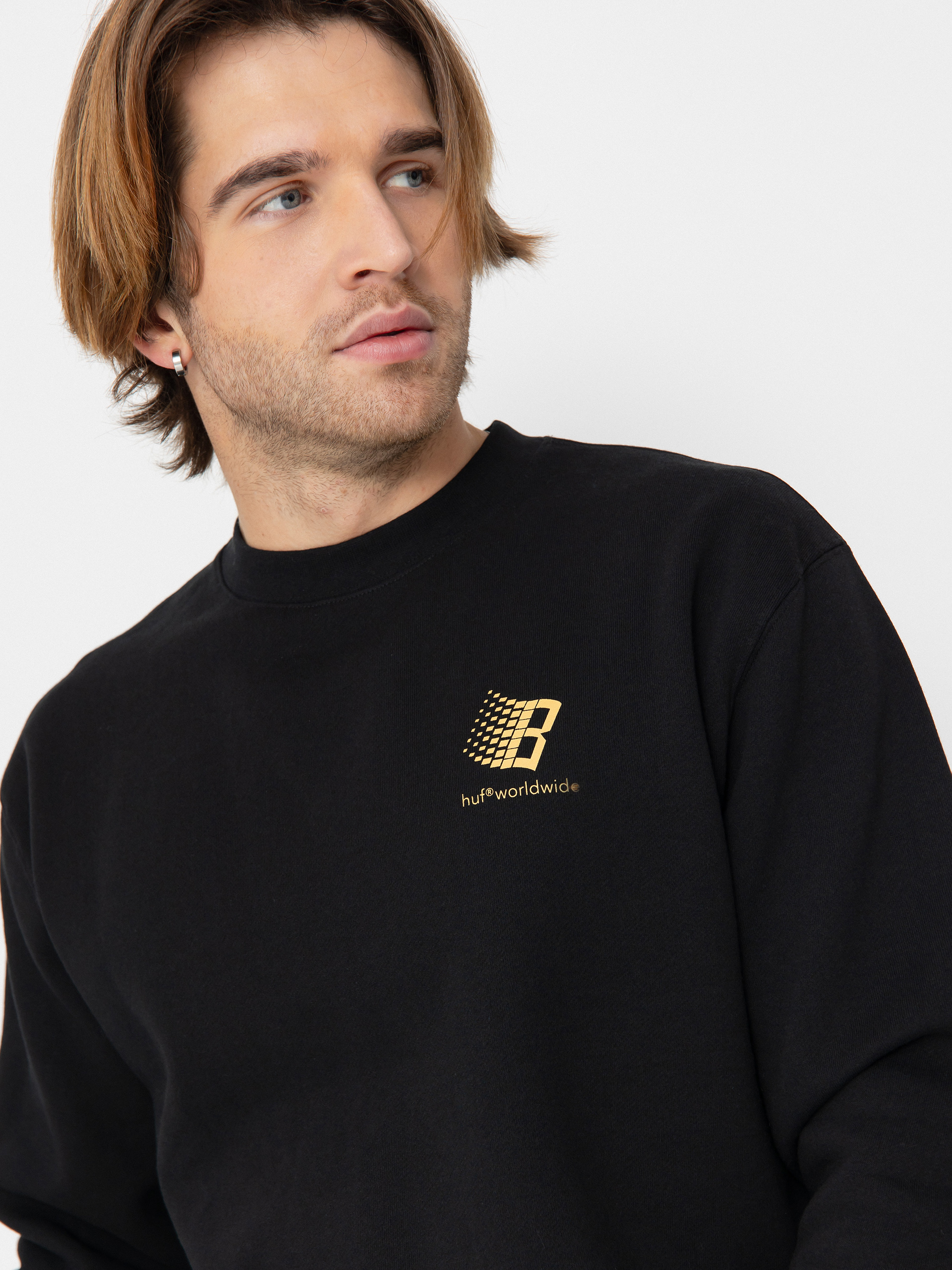 Pulóver HUF X Bronze Worldwide Crewneck (black)
