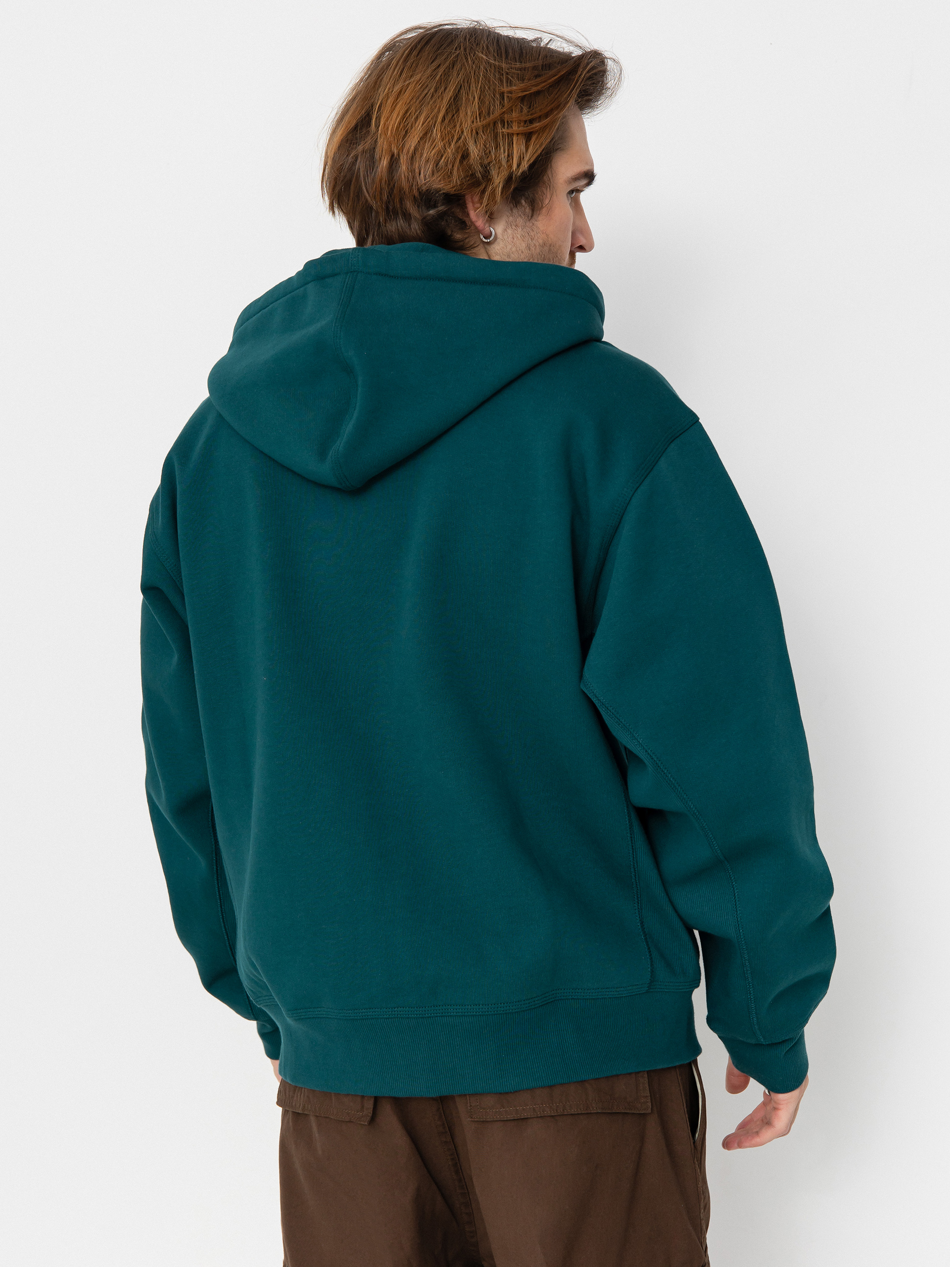 Kapucnis pulóver Carhartt WIP American Script ZHD (malachite)