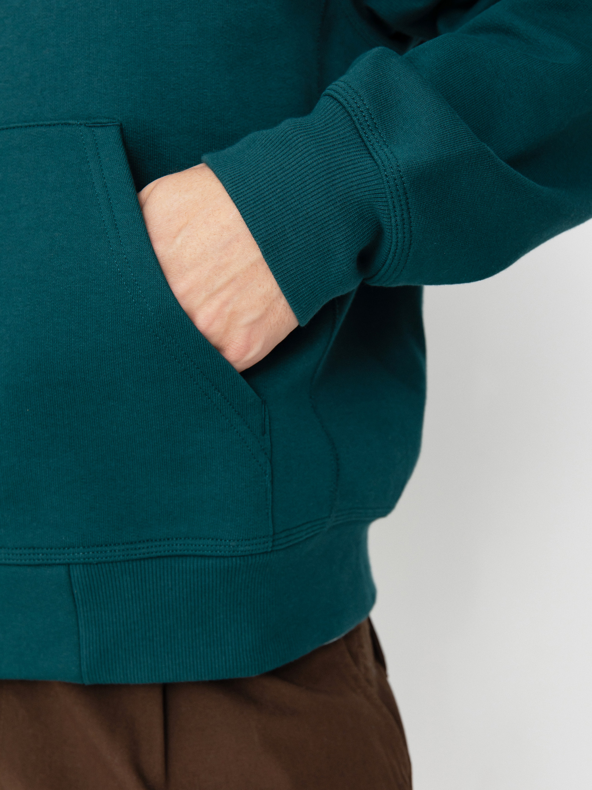 Kapucnis pulóver Carhartt WIP American Script ZHD (malachite)