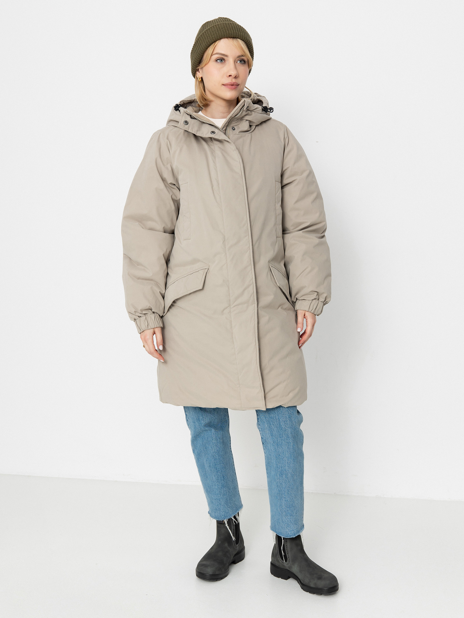 Volcom Sleepi Puff Up Parka Dzseki Wmn (light khaki)