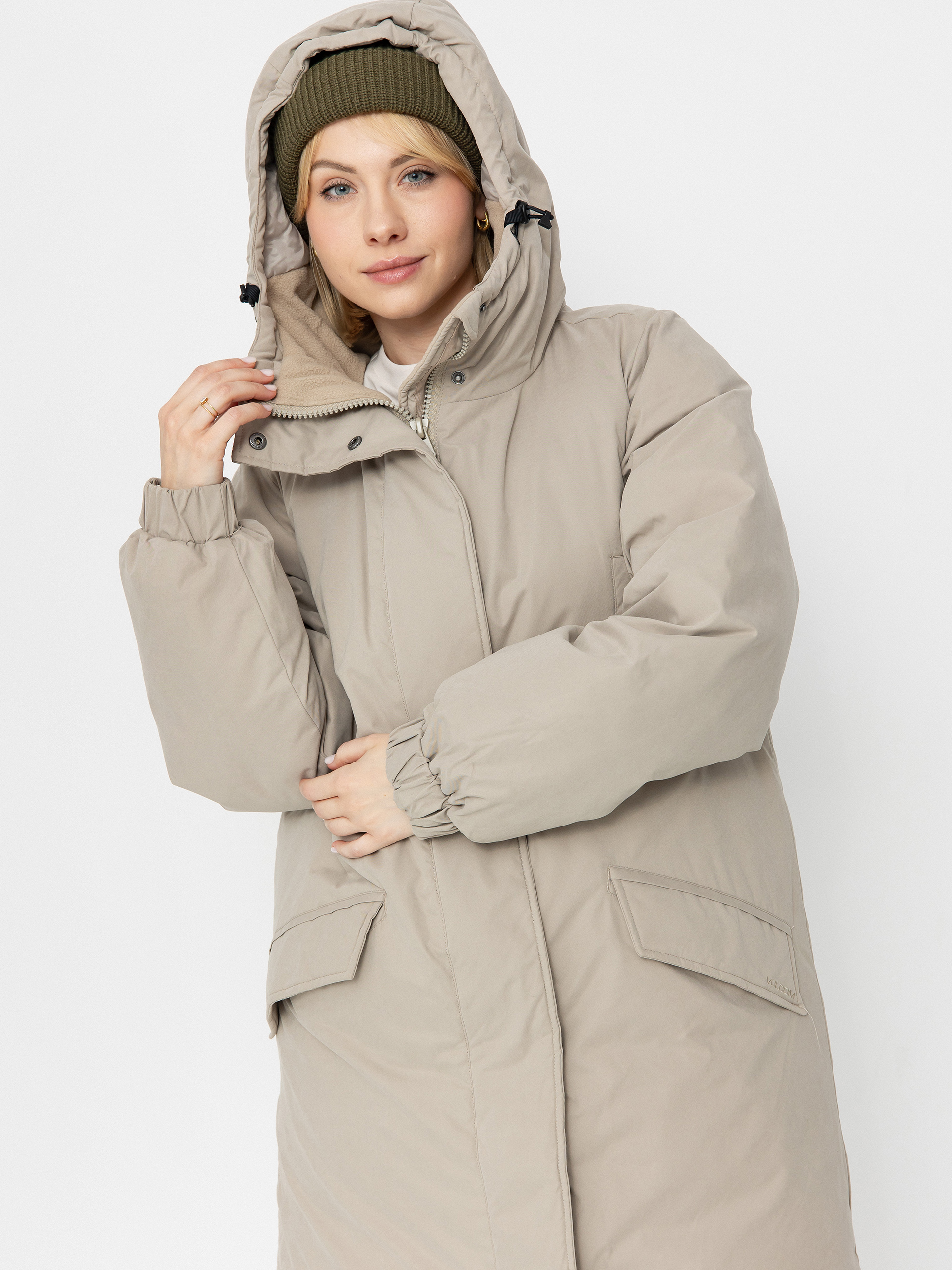 Volcom Sleepi Puff Up Parka Dzseki Wmn (light khaki)
