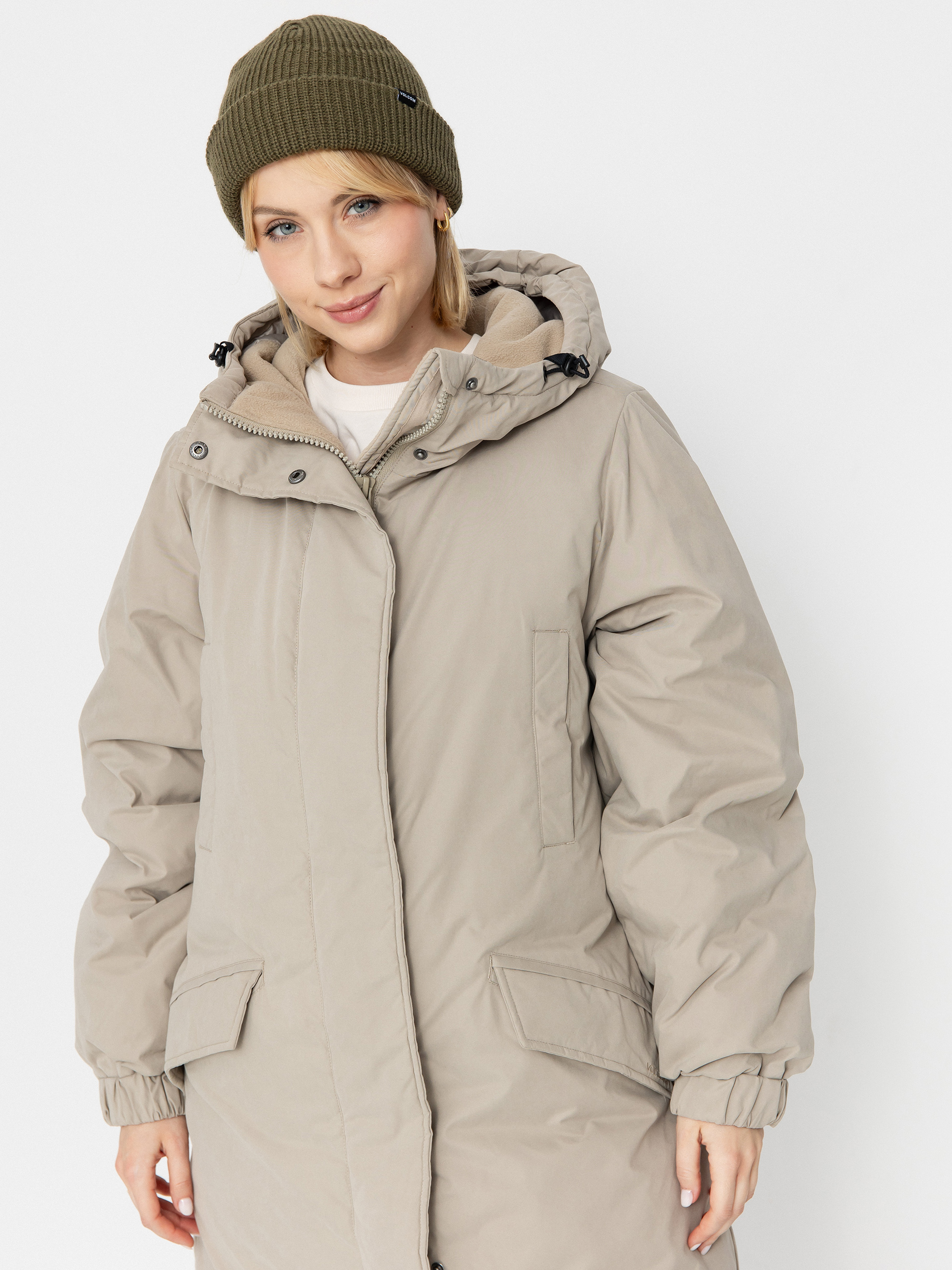 Volcom Sleepi Puff Up Parka Dzseki Wmn (light khaki)