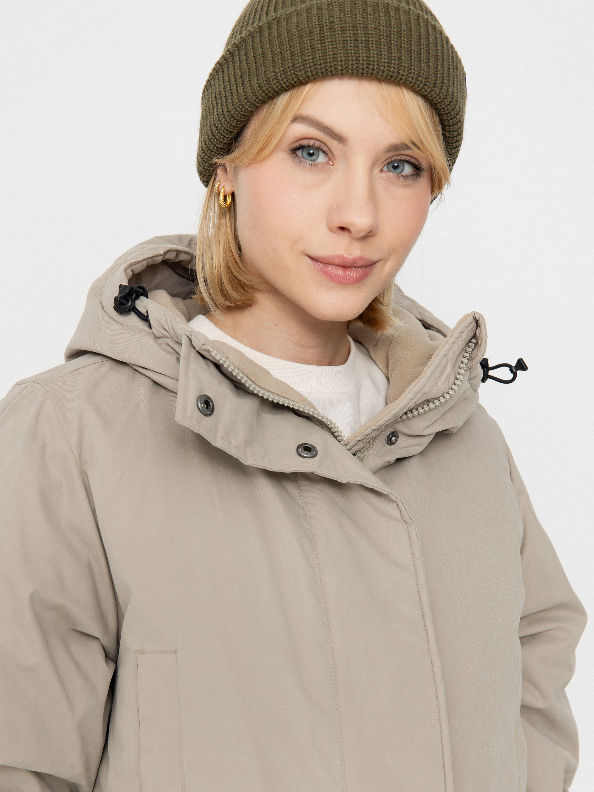 Volcom Sleepi Puff Up Parka Dzseki Wmn (light khaki)