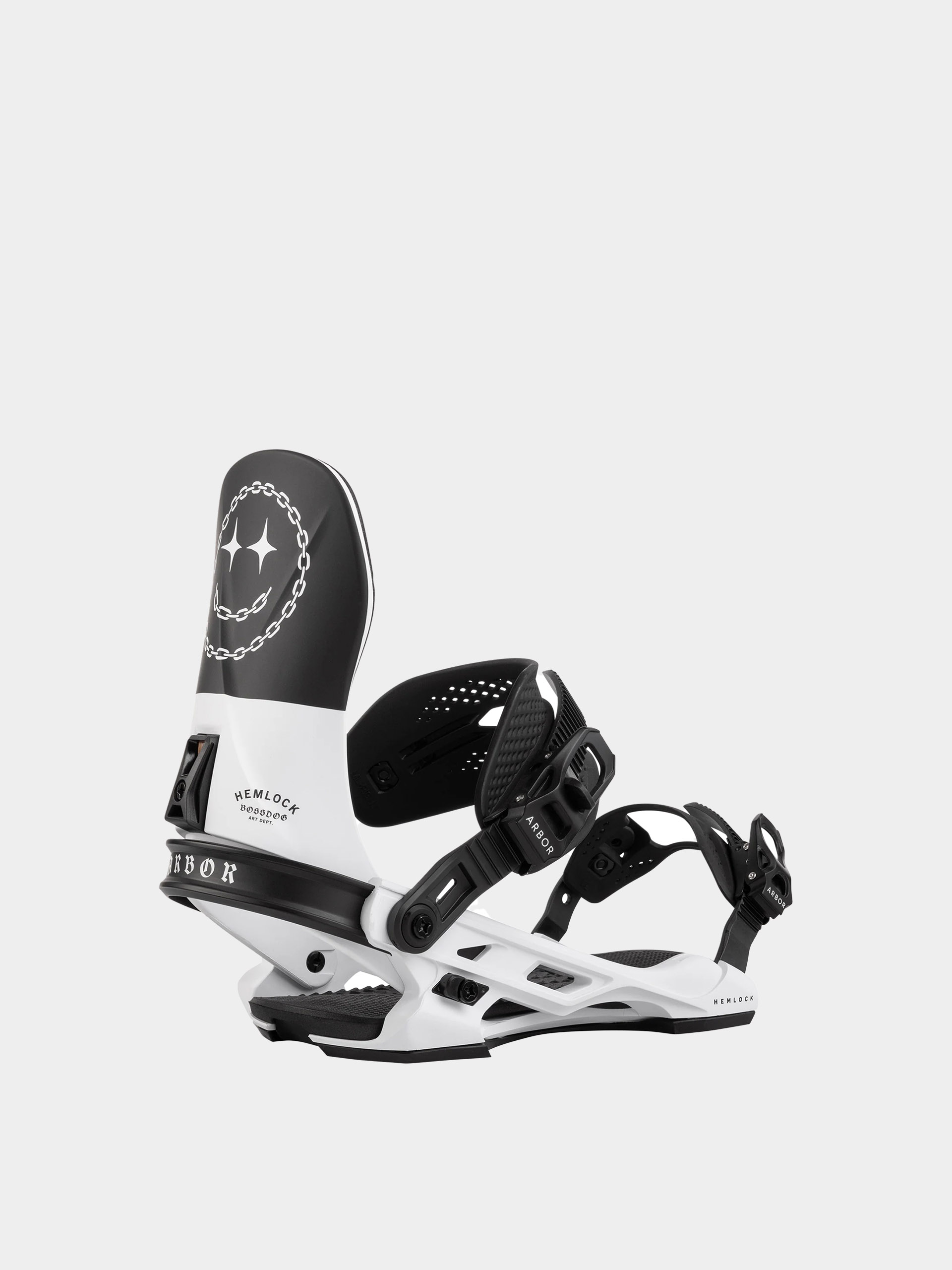 Snowboard kötés Arbor Hemlock (white/black/boss dog)