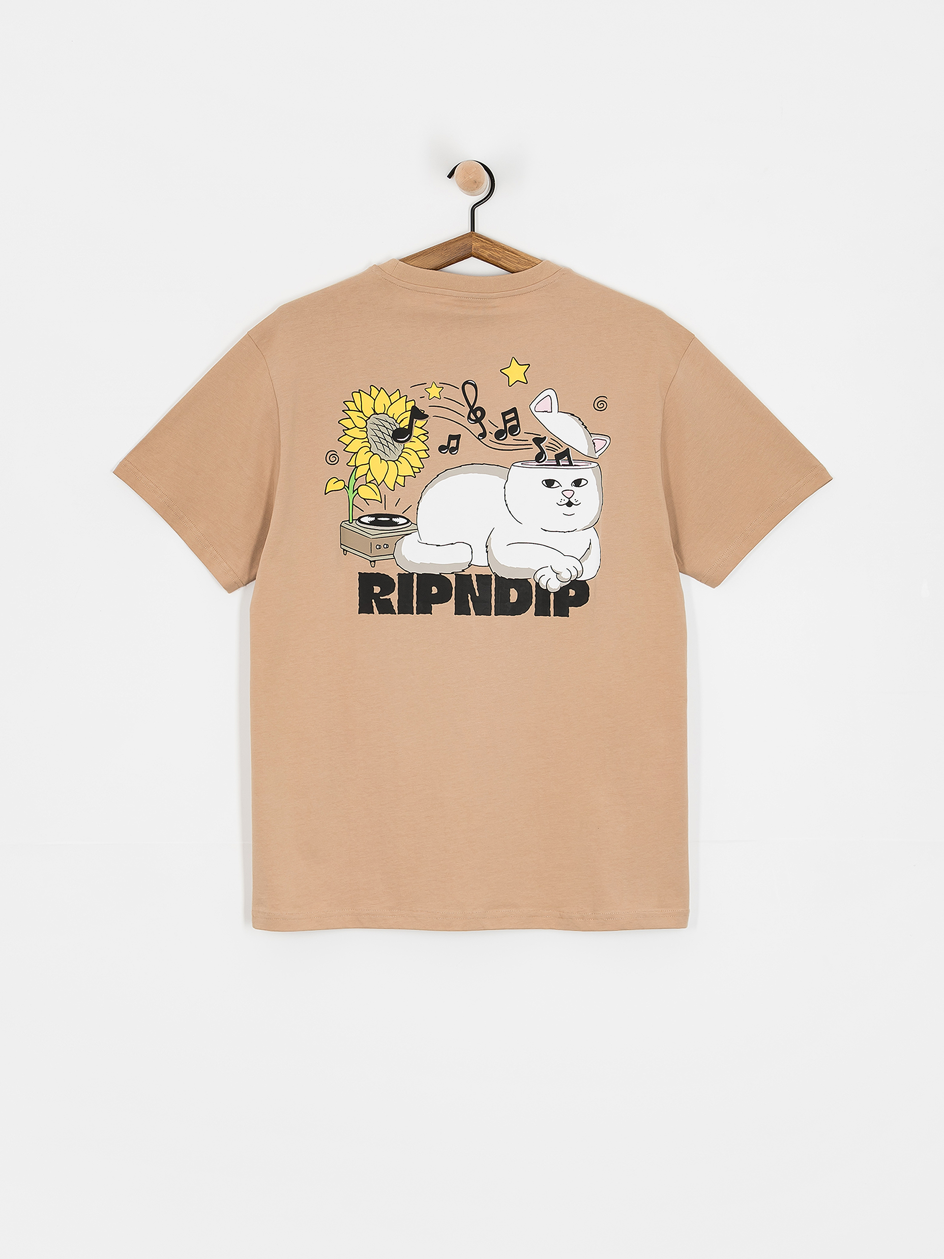 Póló RipNDip No Music No Life (almond)