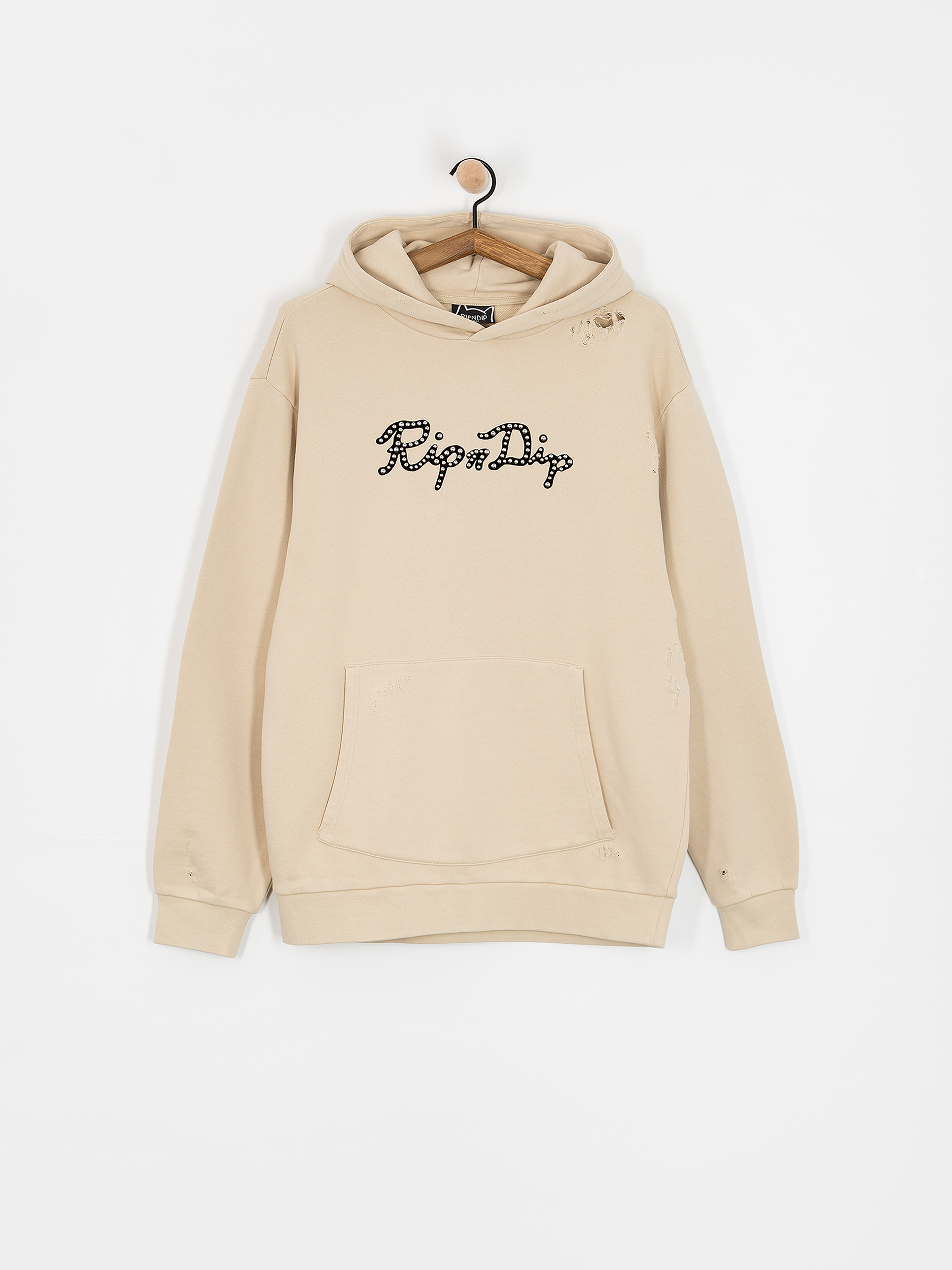 Kapucnis pulóver RipNDip Script HD (khaki)