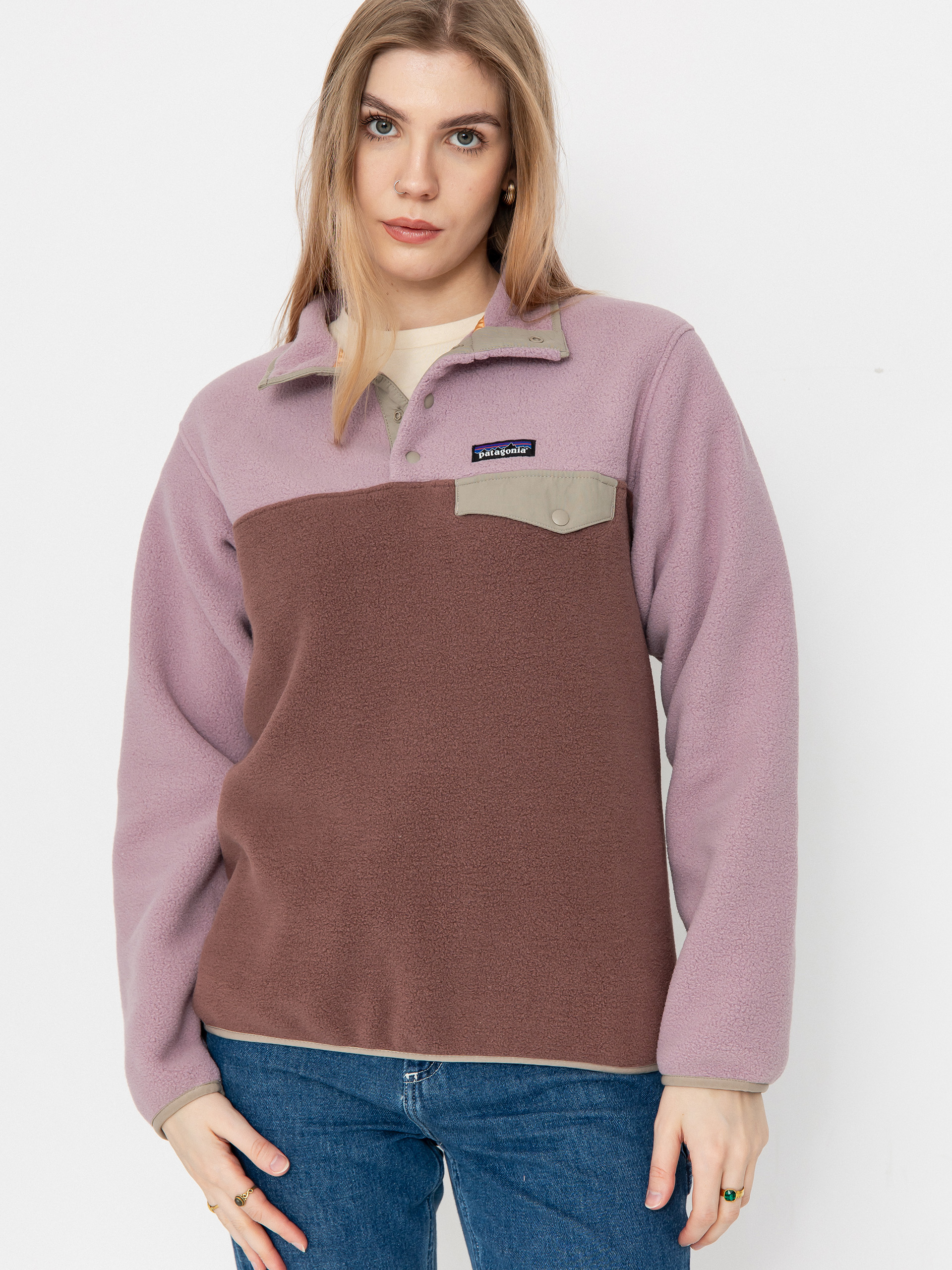 Patagonia LW Synch Snap T Wmn Polár pulóver (dulse mauve)