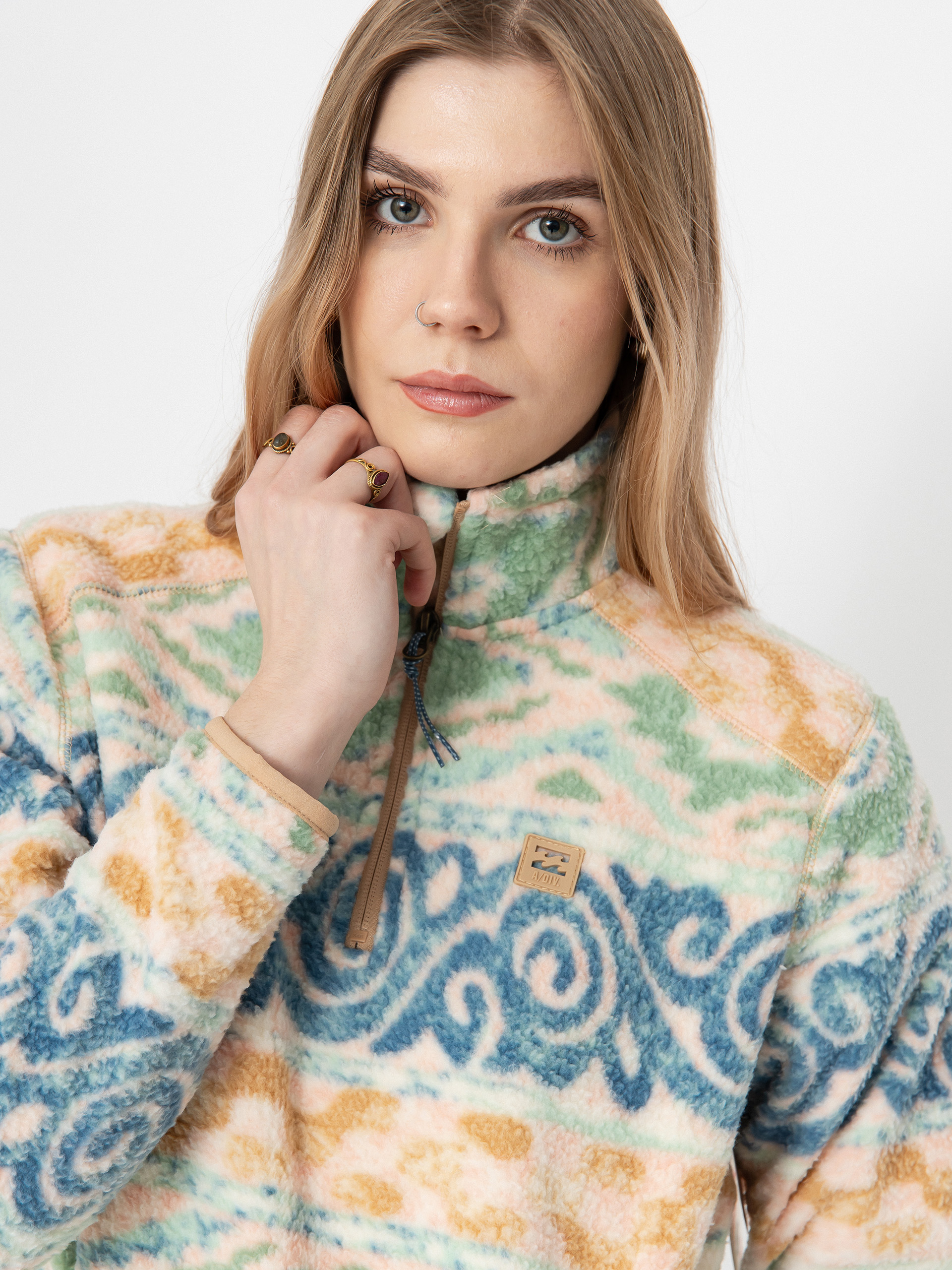 Női Billabong Boundary Mock 3 Polár pulóver (blue haze)