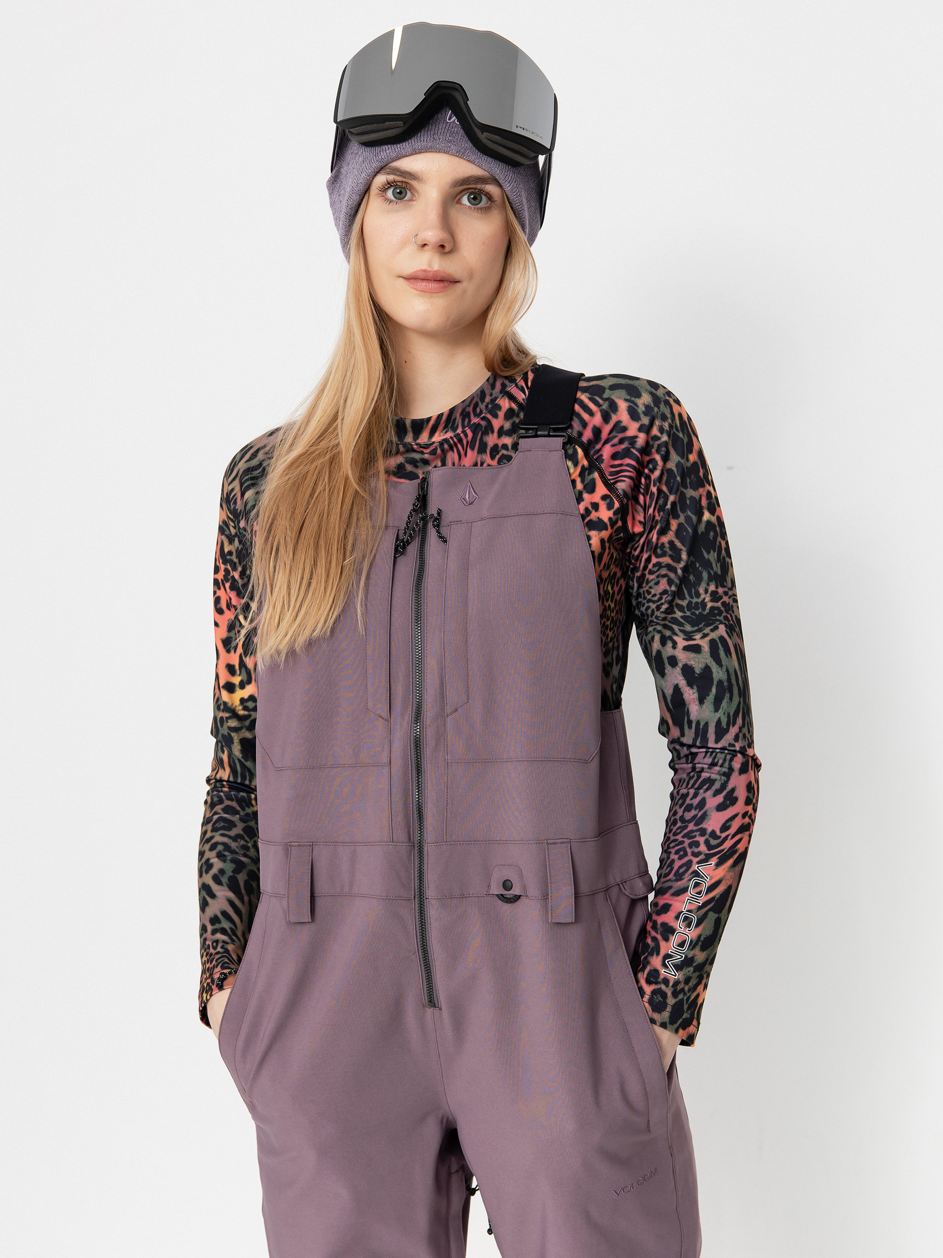Női Snowboard nadrág Volcom Swift Bib Overall (dusty lavender)