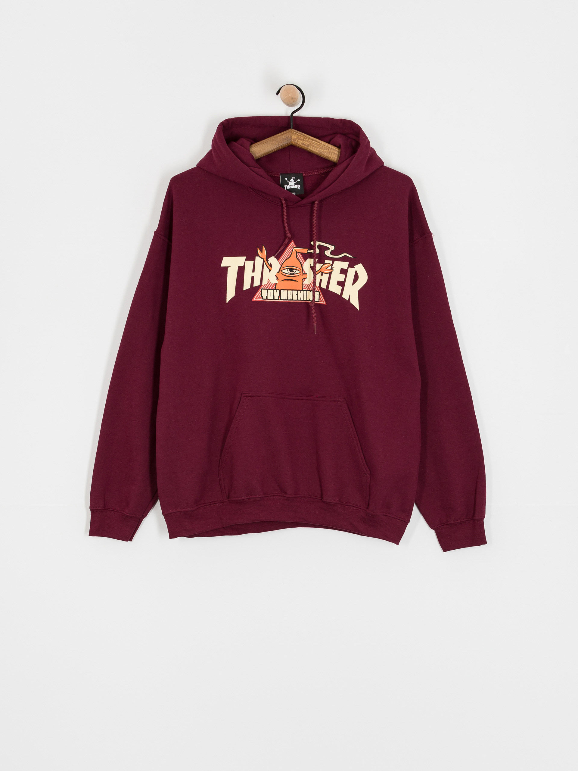 Thrasher X Toy Machine Vortex HD Kapucnis pulóver (maroon)